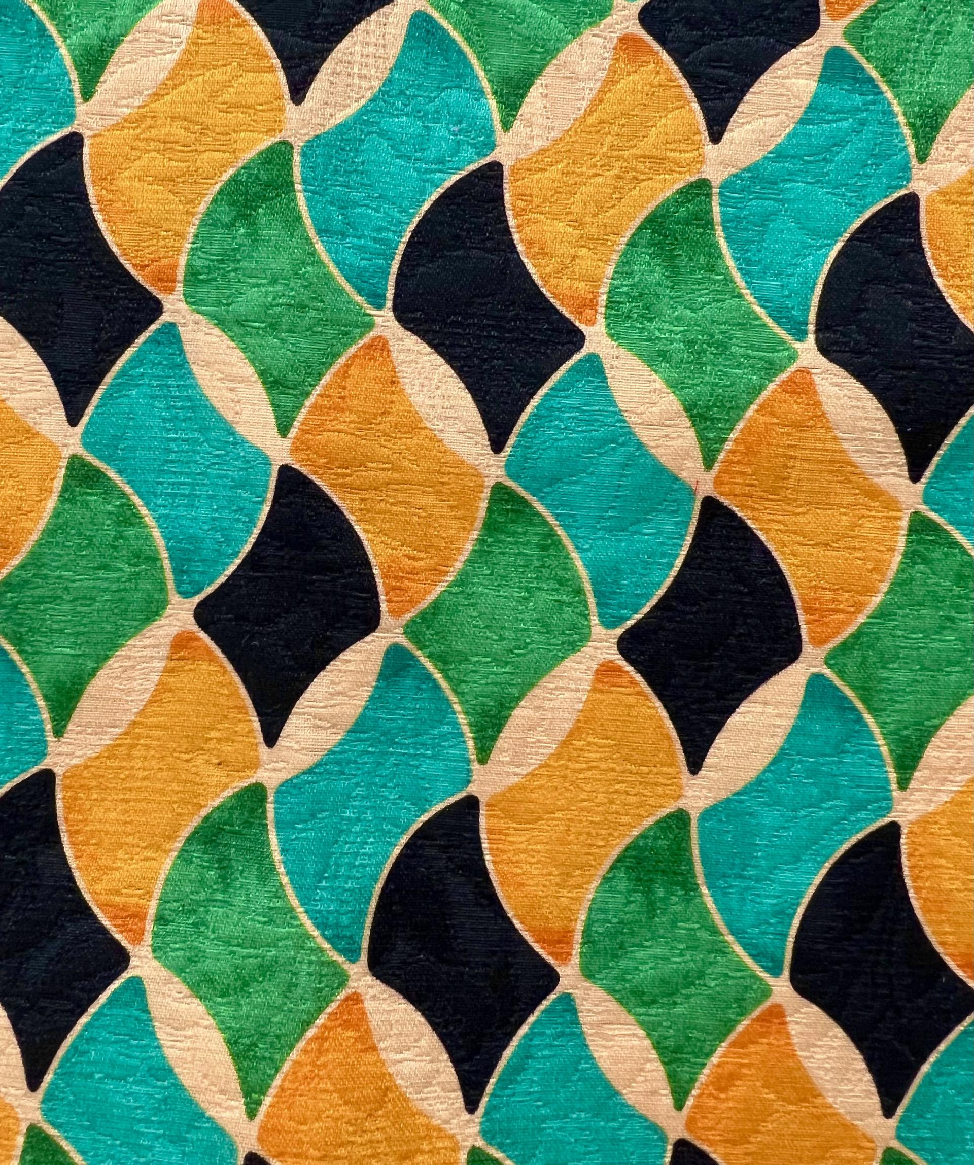 Printed Silk & Wool Damask