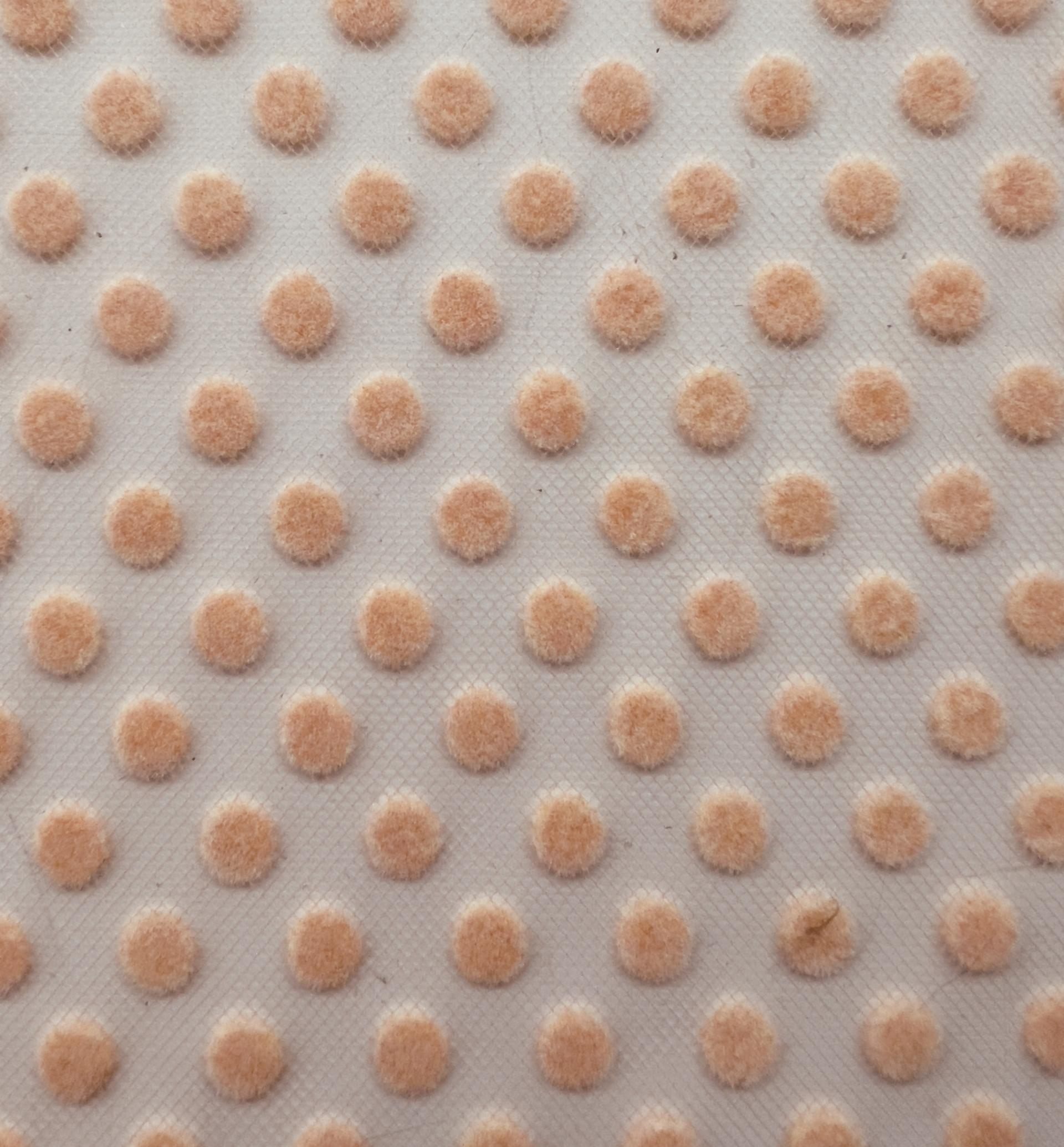 Flocking on tulle in Peach