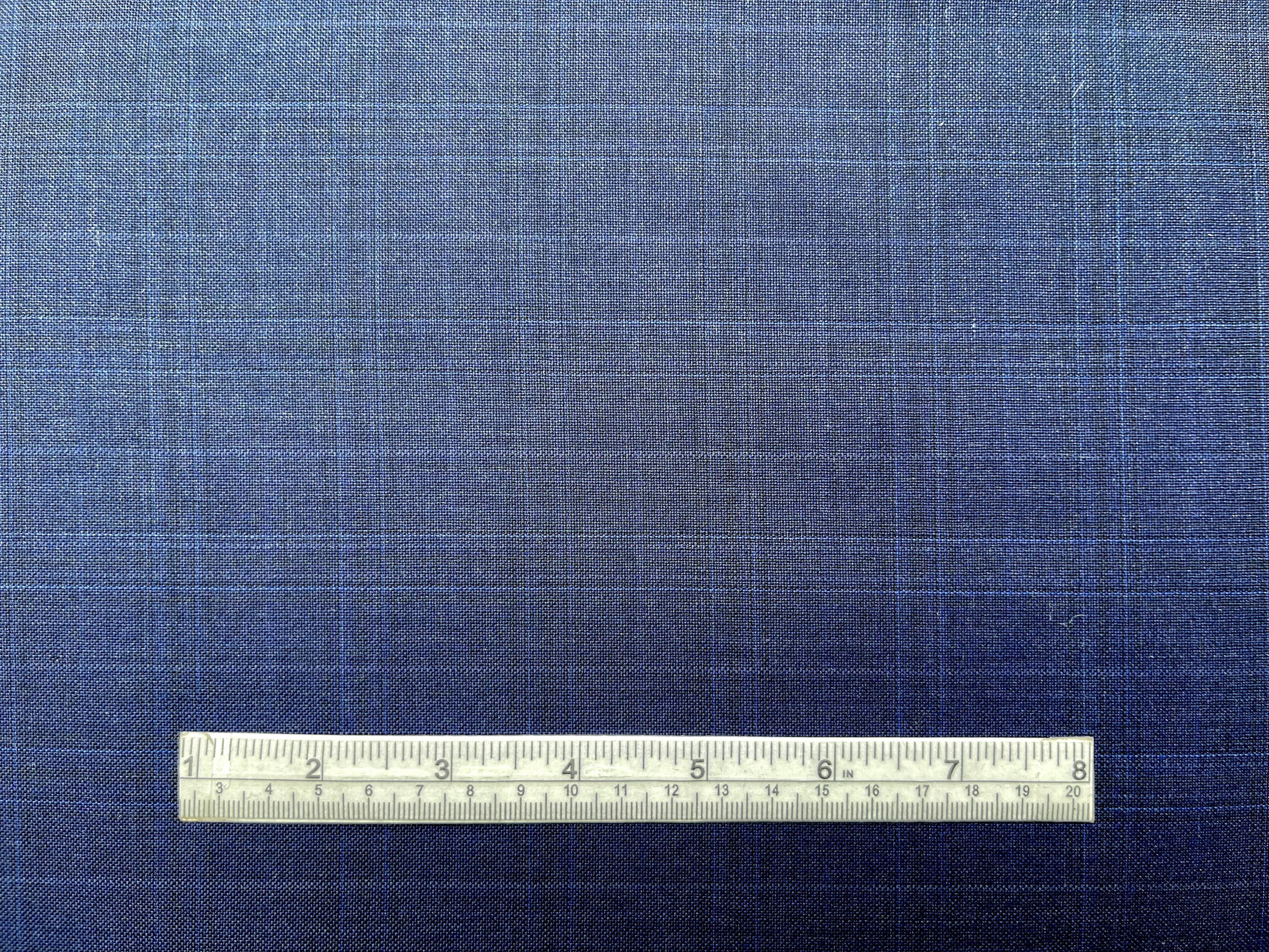 Italian Loro Piana Wool Plaid Suiting in Navy