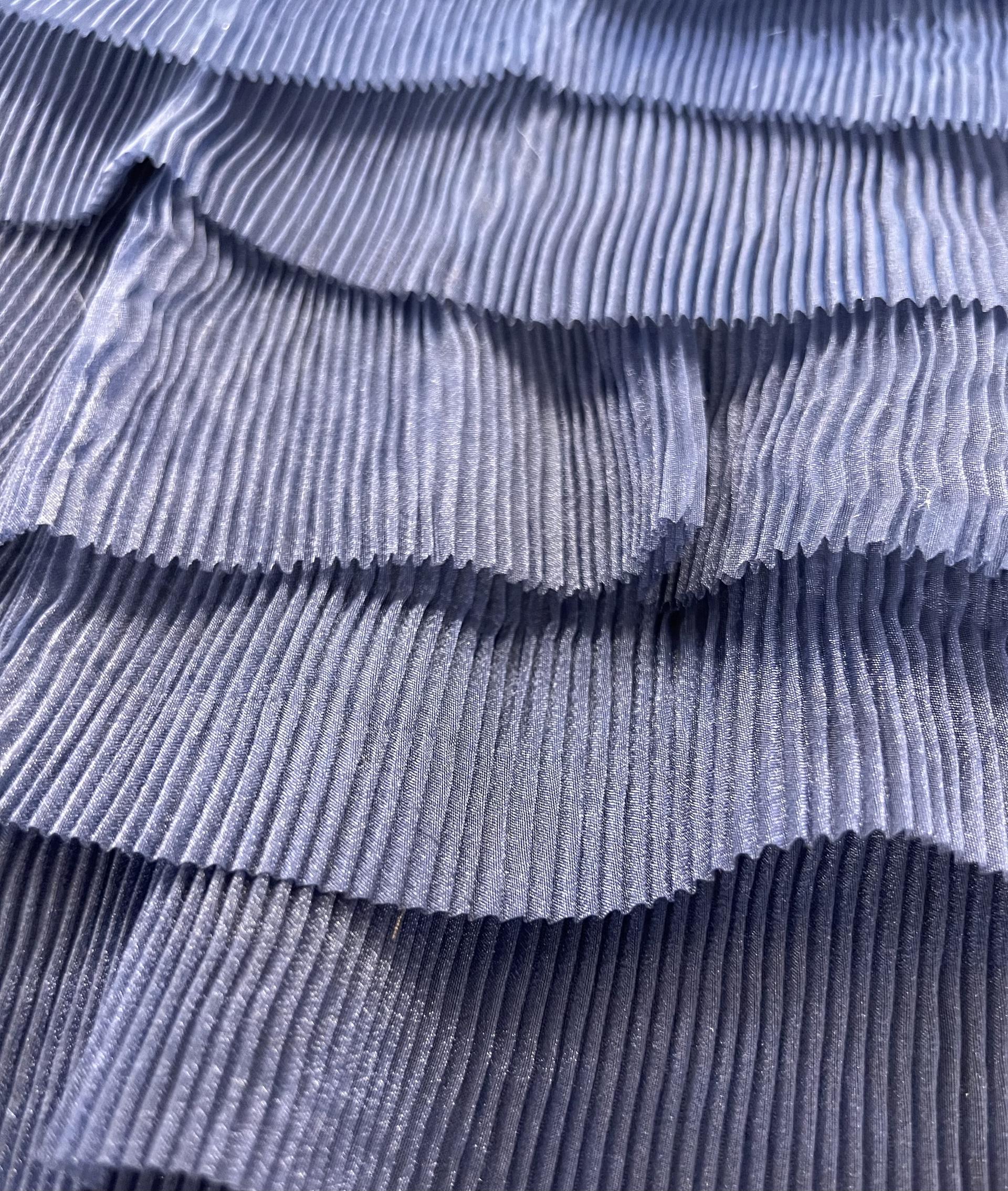 Pleated Organza Tiered in Navy