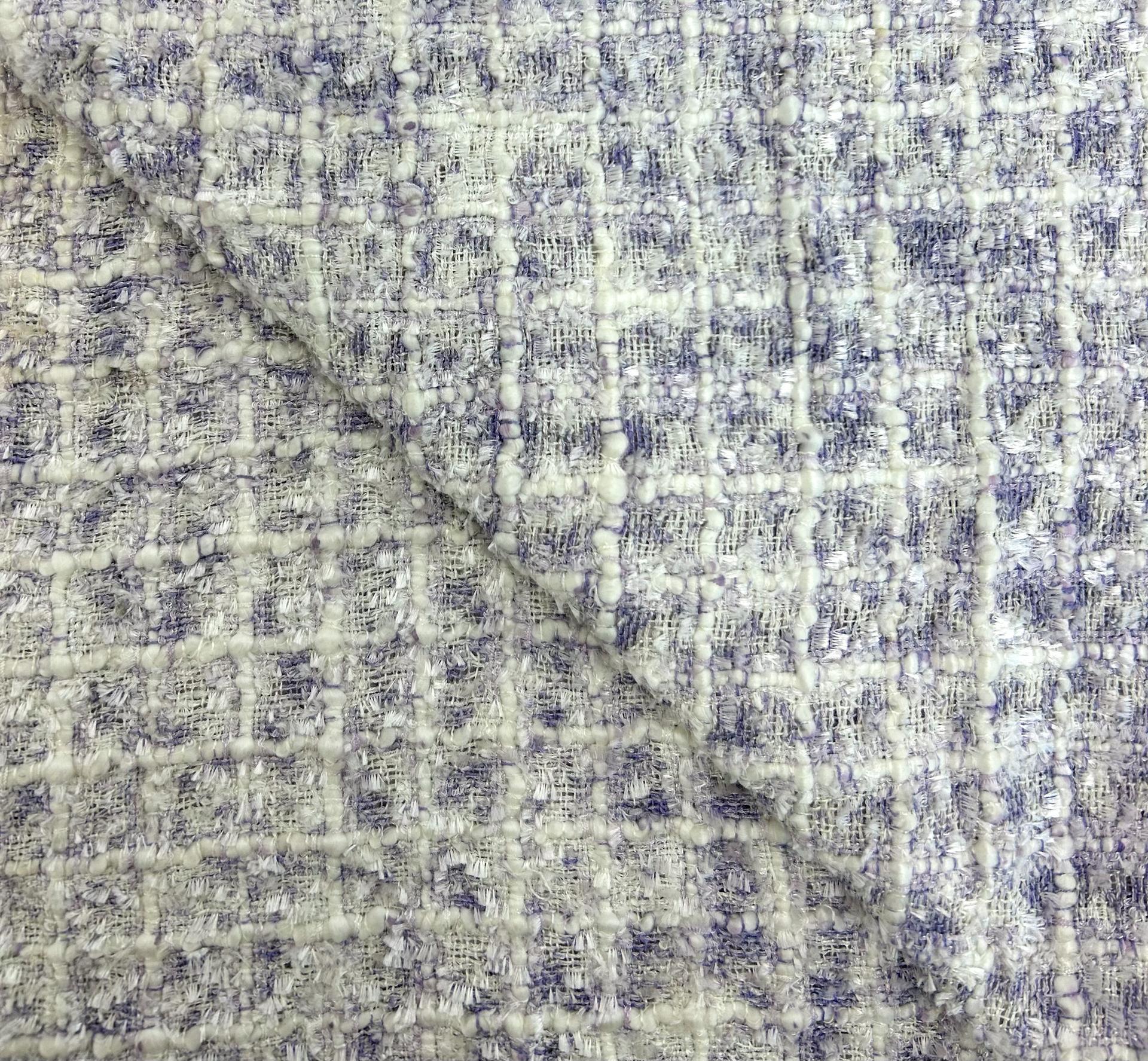 Rayon Polyester Blend Tweed in Lilac & White