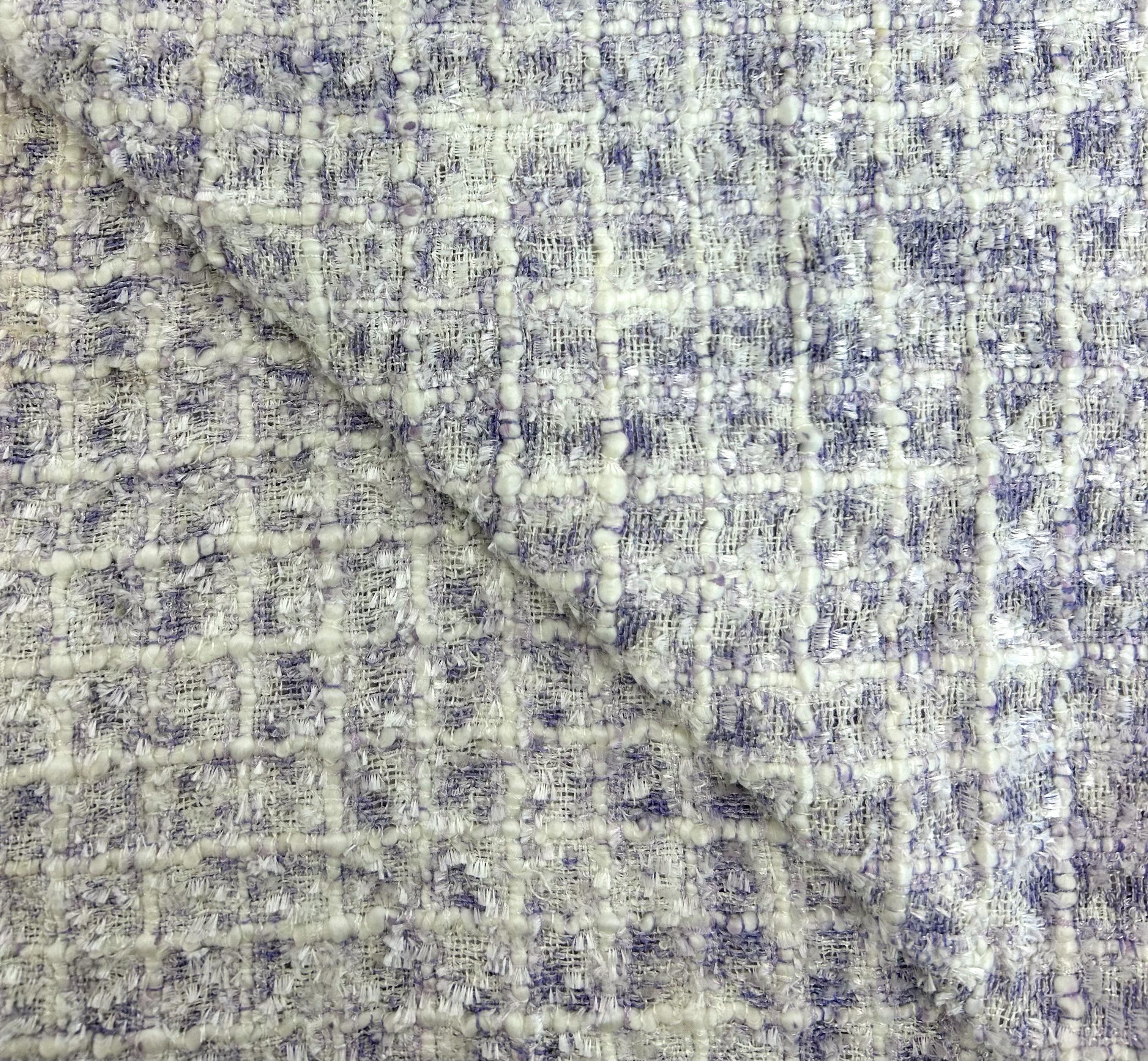 Rayon Polyester Blend Tweed in Lilac & White