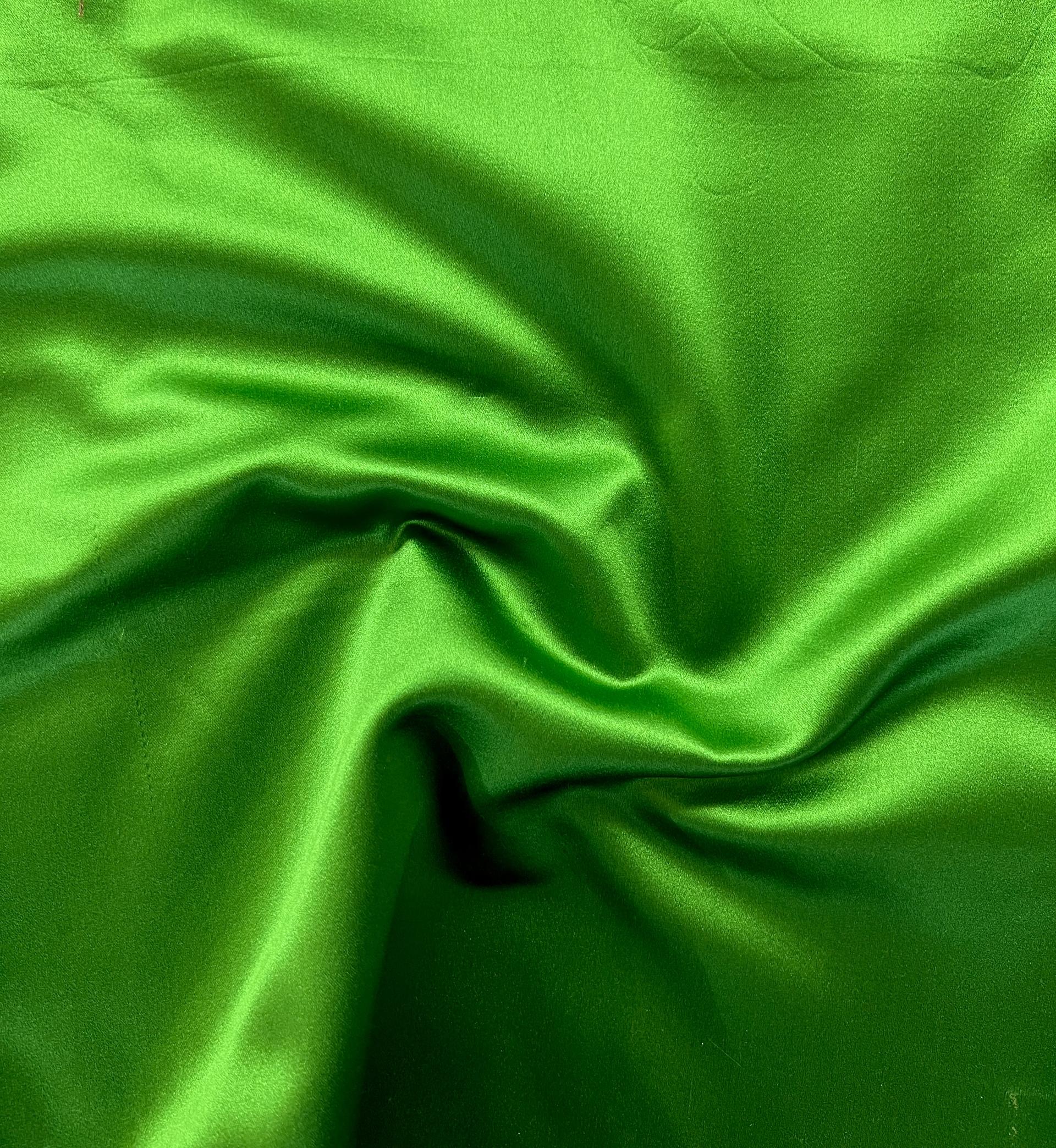 Pure Silk Duchesse Satin in Apple Green