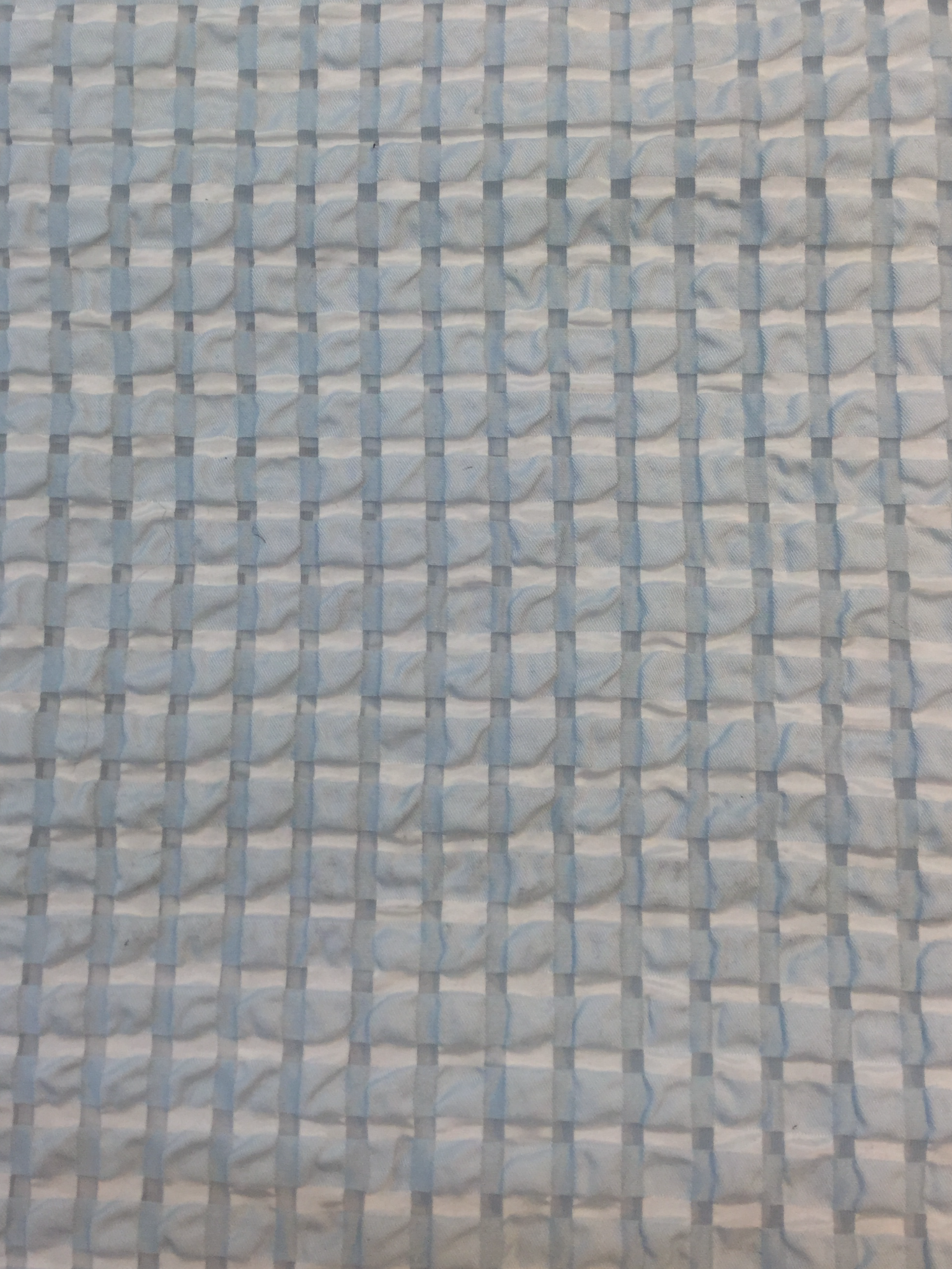 Seersucker Organza in Baby Blue/White