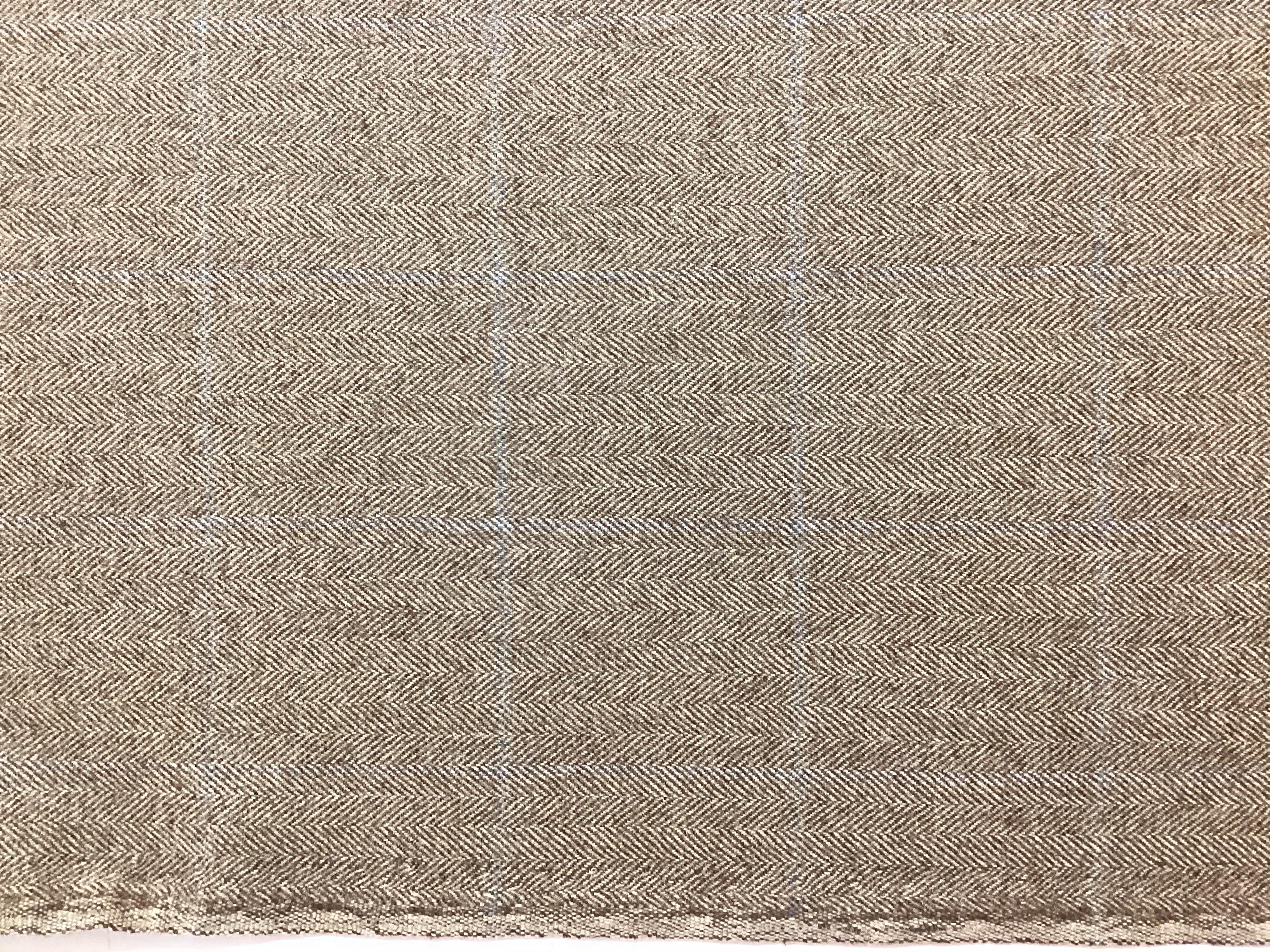 Italian Wool Herringbone Windowpane in Sand