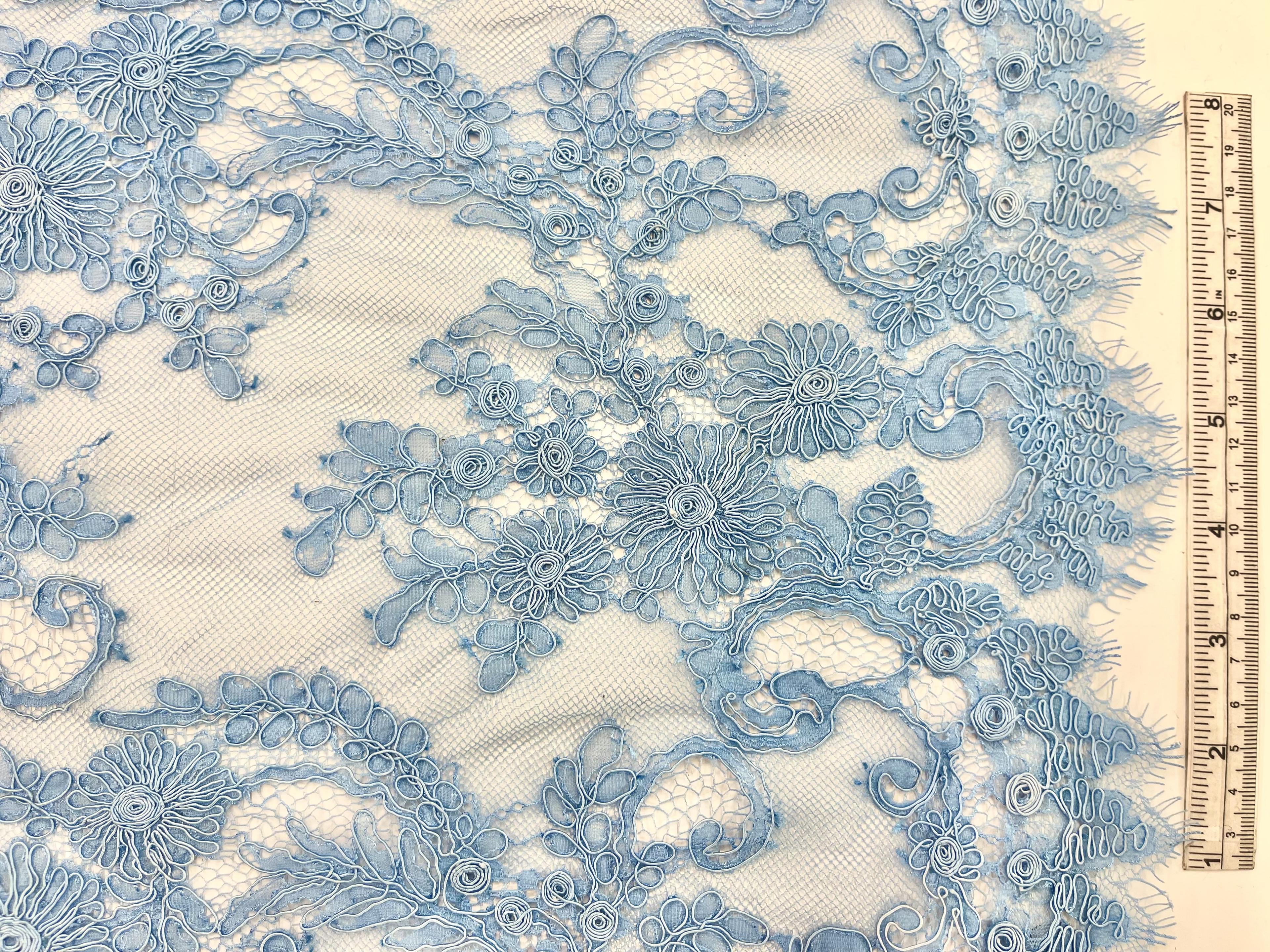 Alençon Lace in China Blue