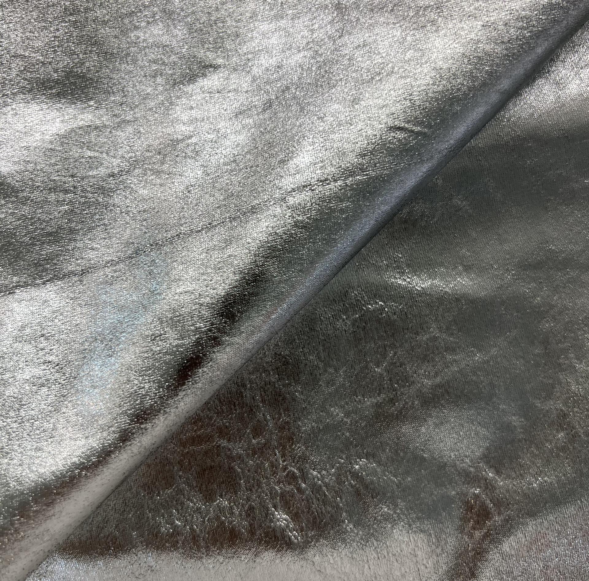 Metallic Coated Stretch Viscose in Silver