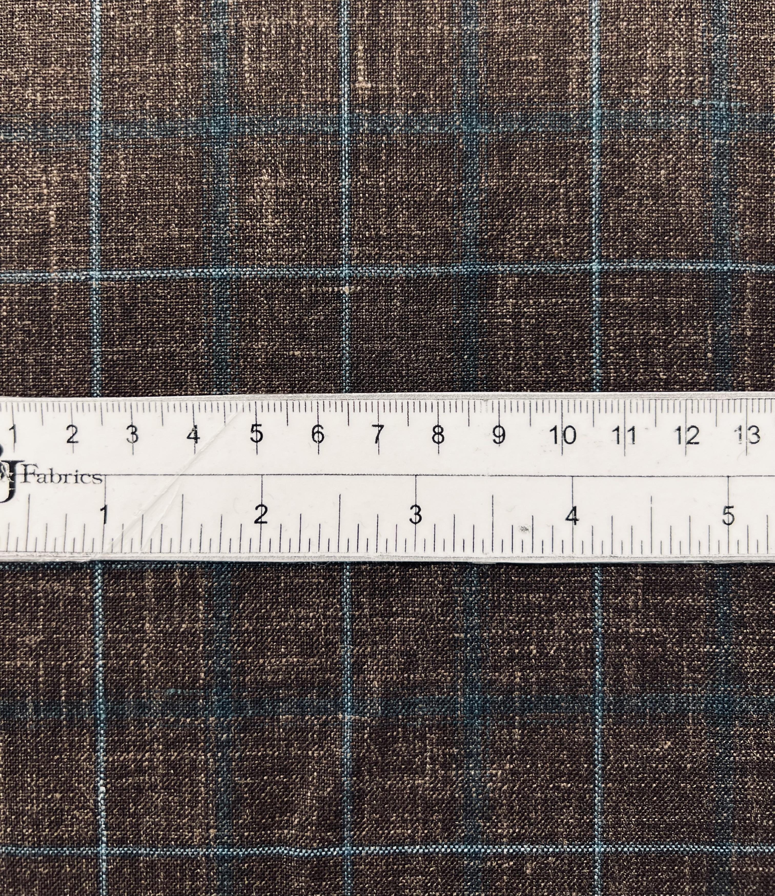 Italian Loro Piana Wool and Silk Plaid Blend in Chocolate