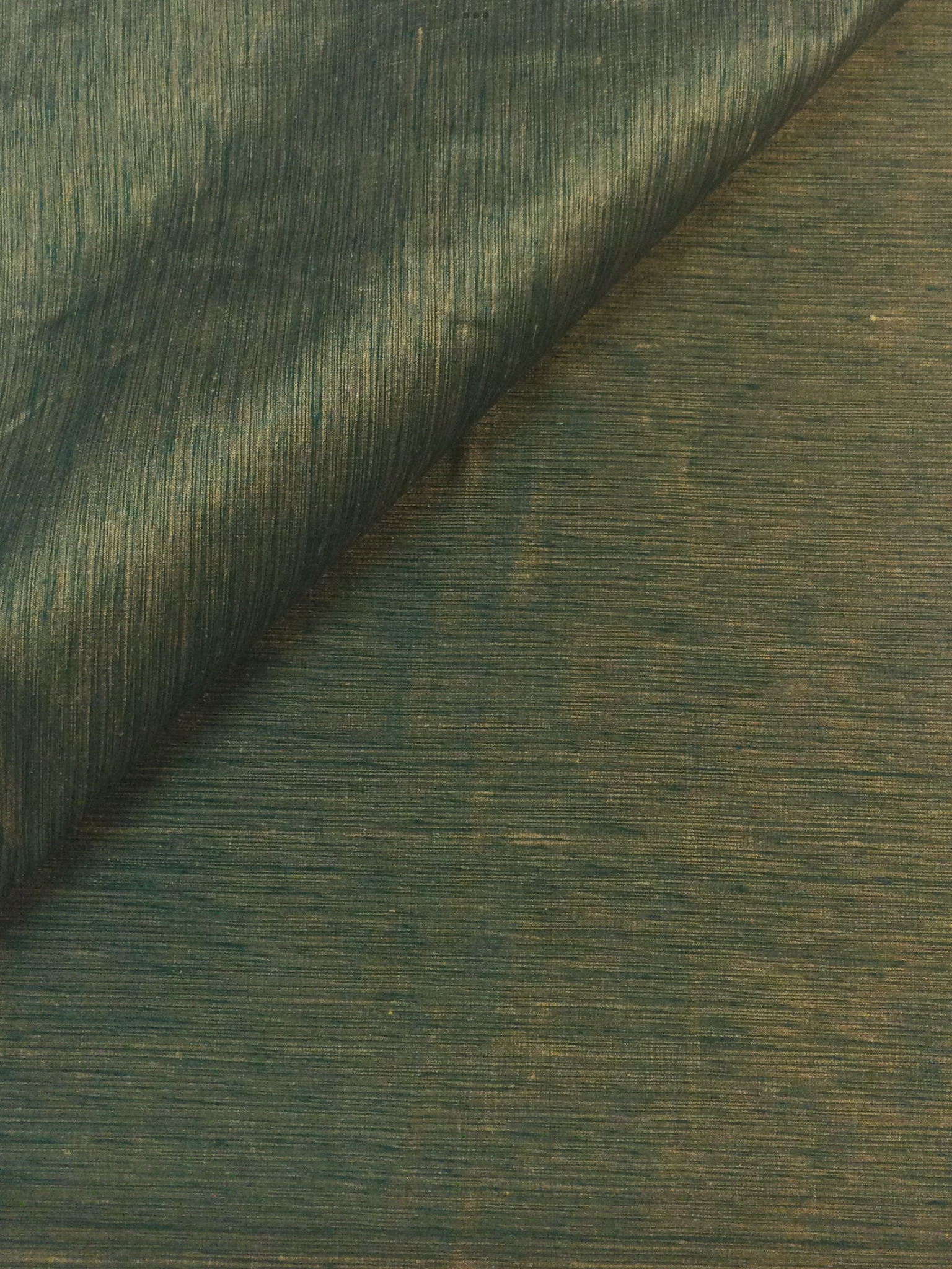 Heathered Silk Shantung in Green/Natural