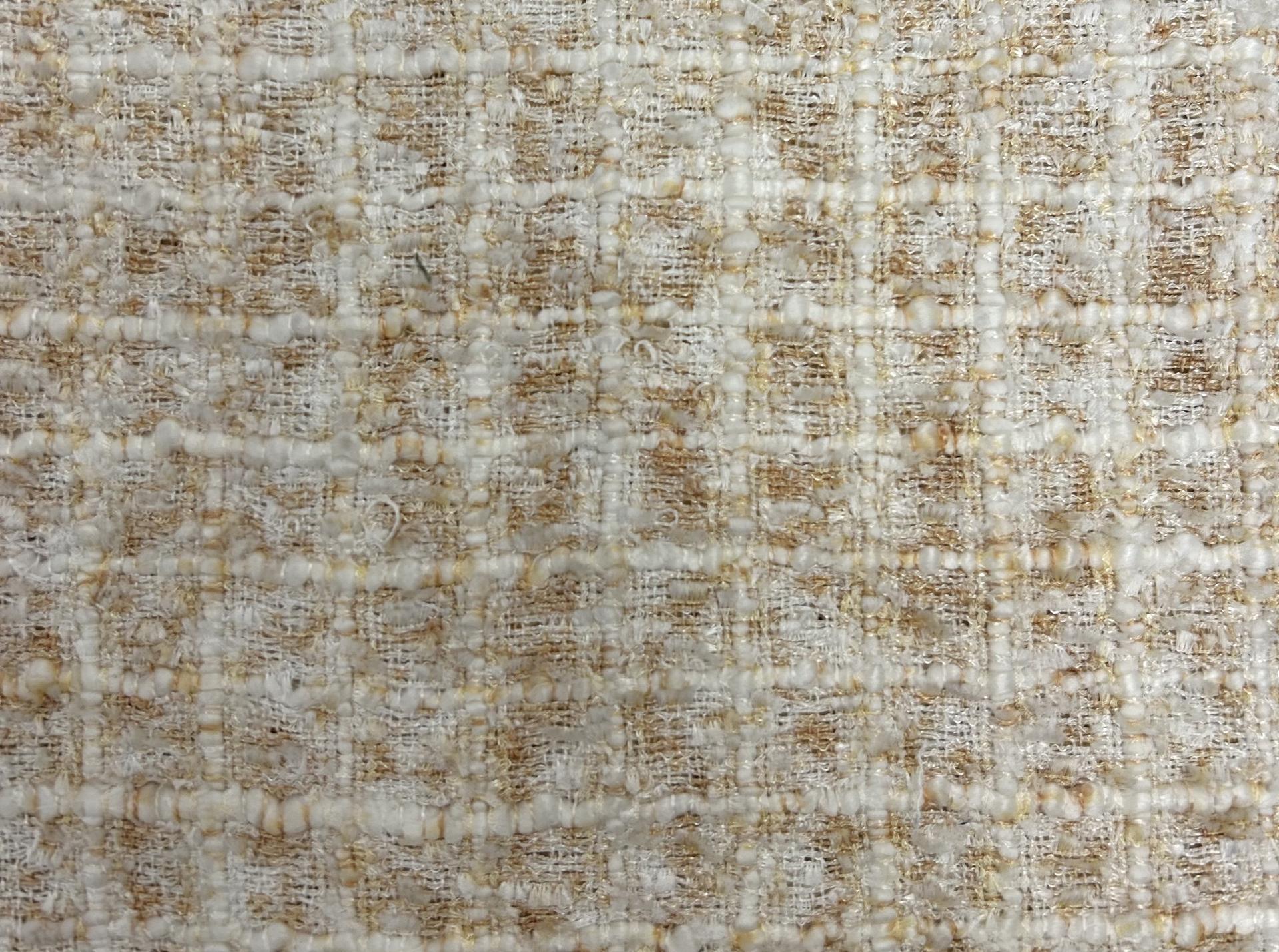 Rayon Polyester Blend Tweed in Butterscotch & White