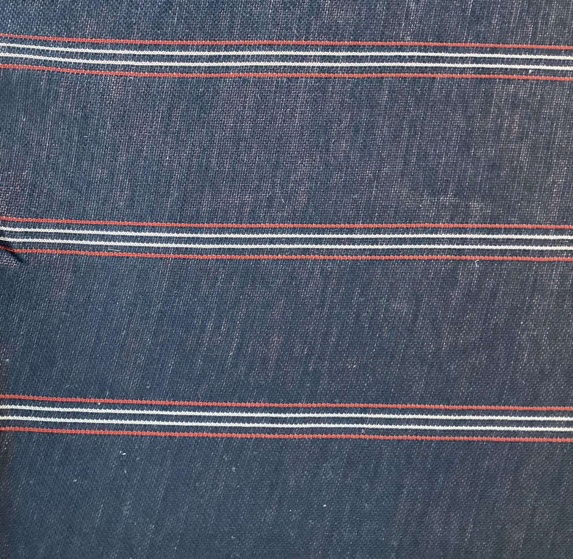 Rayon Knit Vertical Pencil Stripe in Navy, Red & White