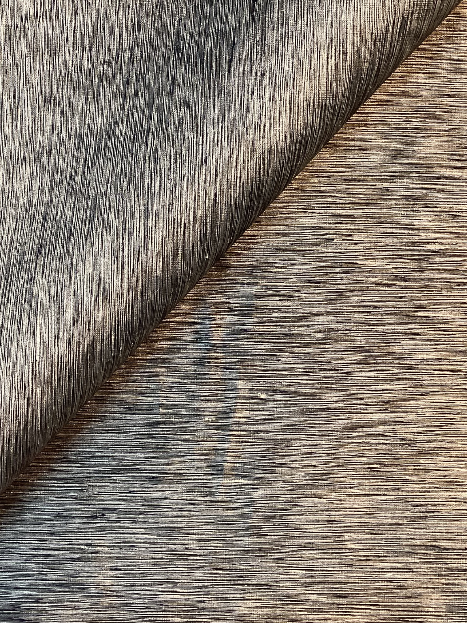 Heathered Silk Shantung in Black/Tan