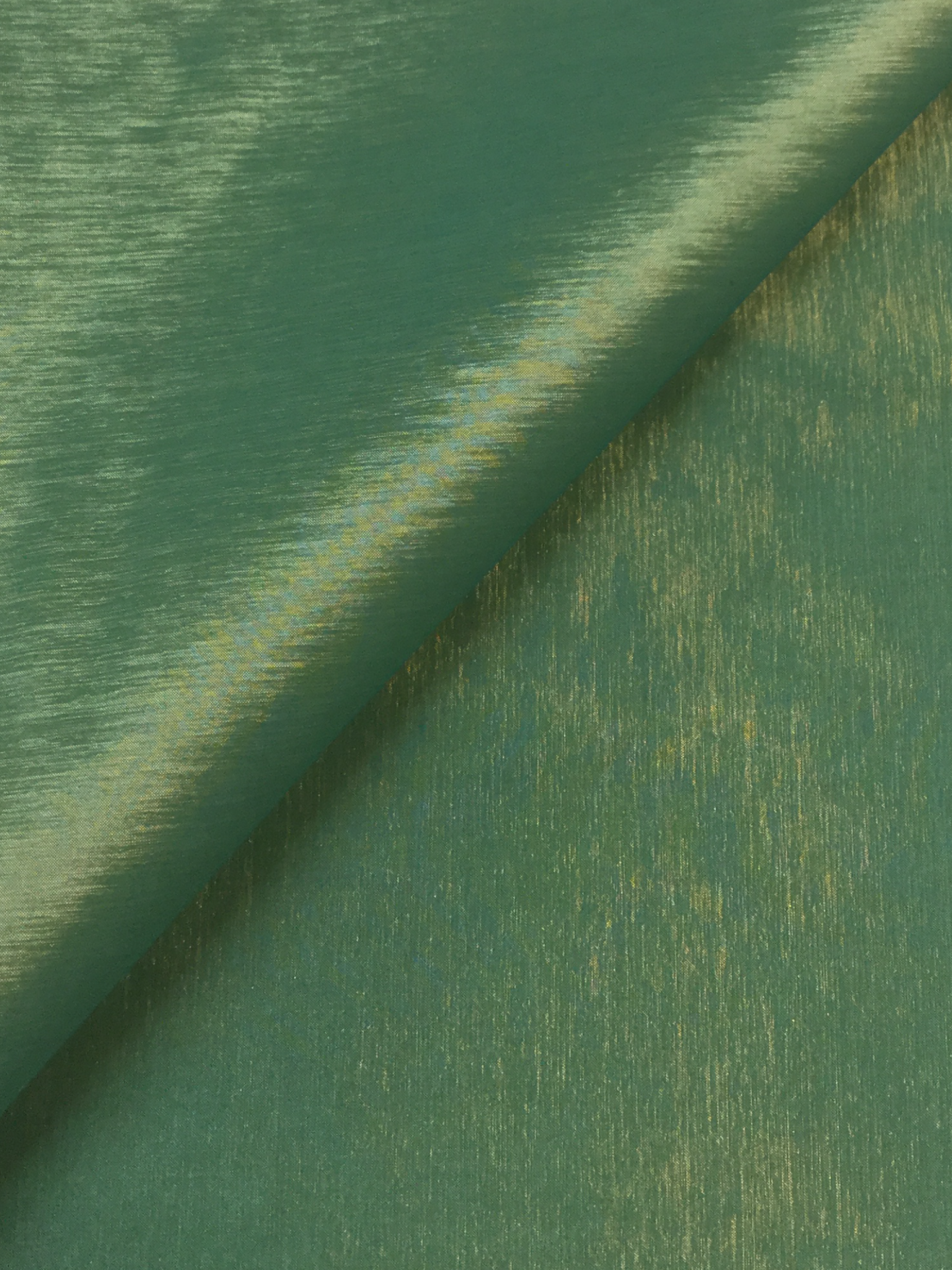 Iridescent Stretch Taffeta in Peacock/Gold