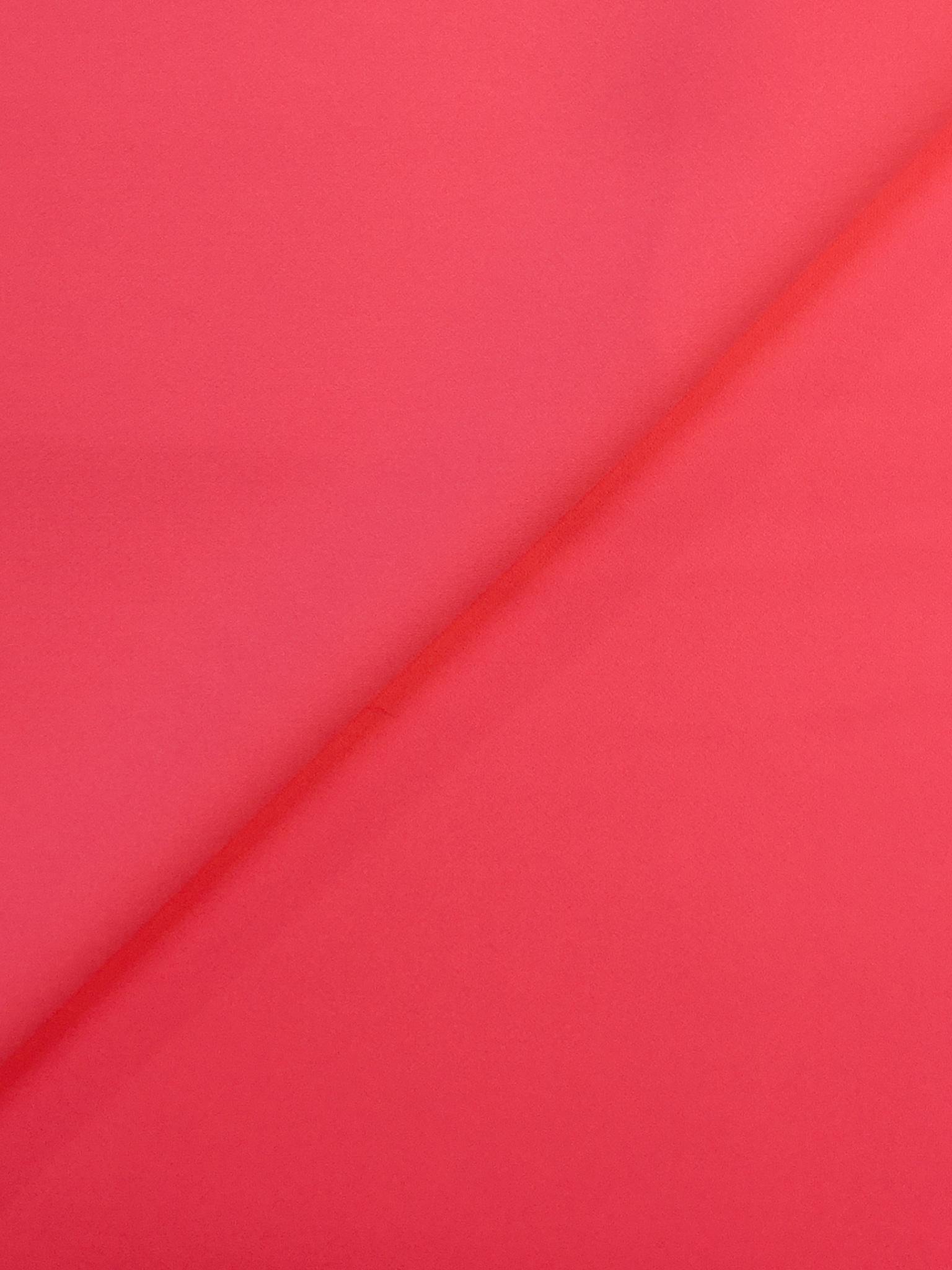 Polyester and Spandex Stretch Crepe in Neon Pink