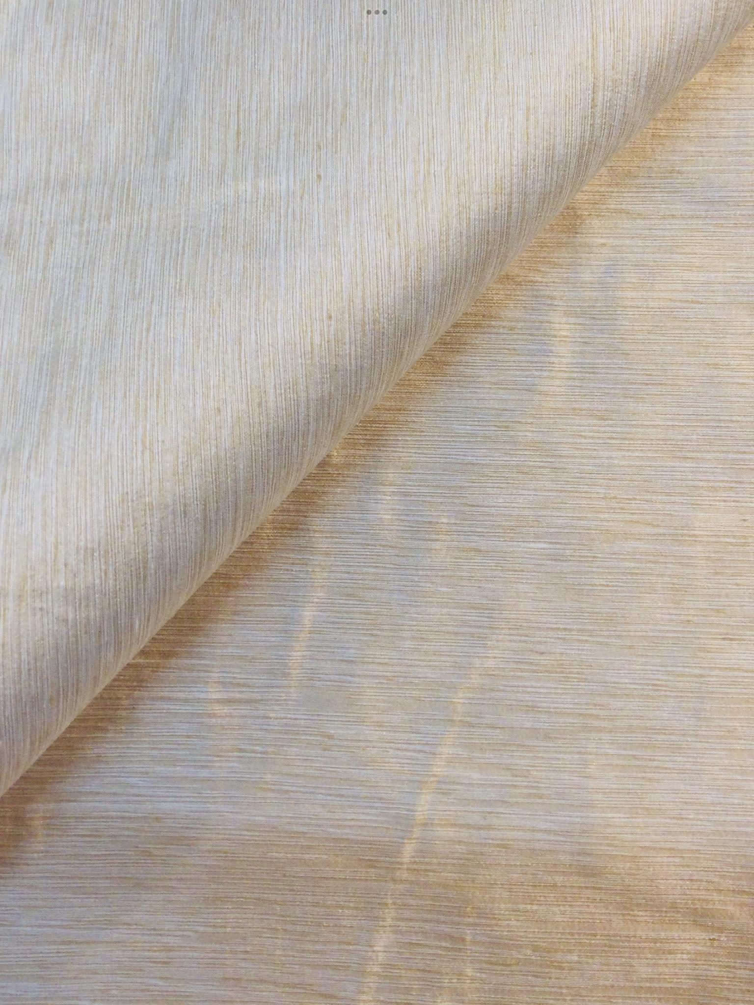 Heathered Silk Shantung in Tan/White