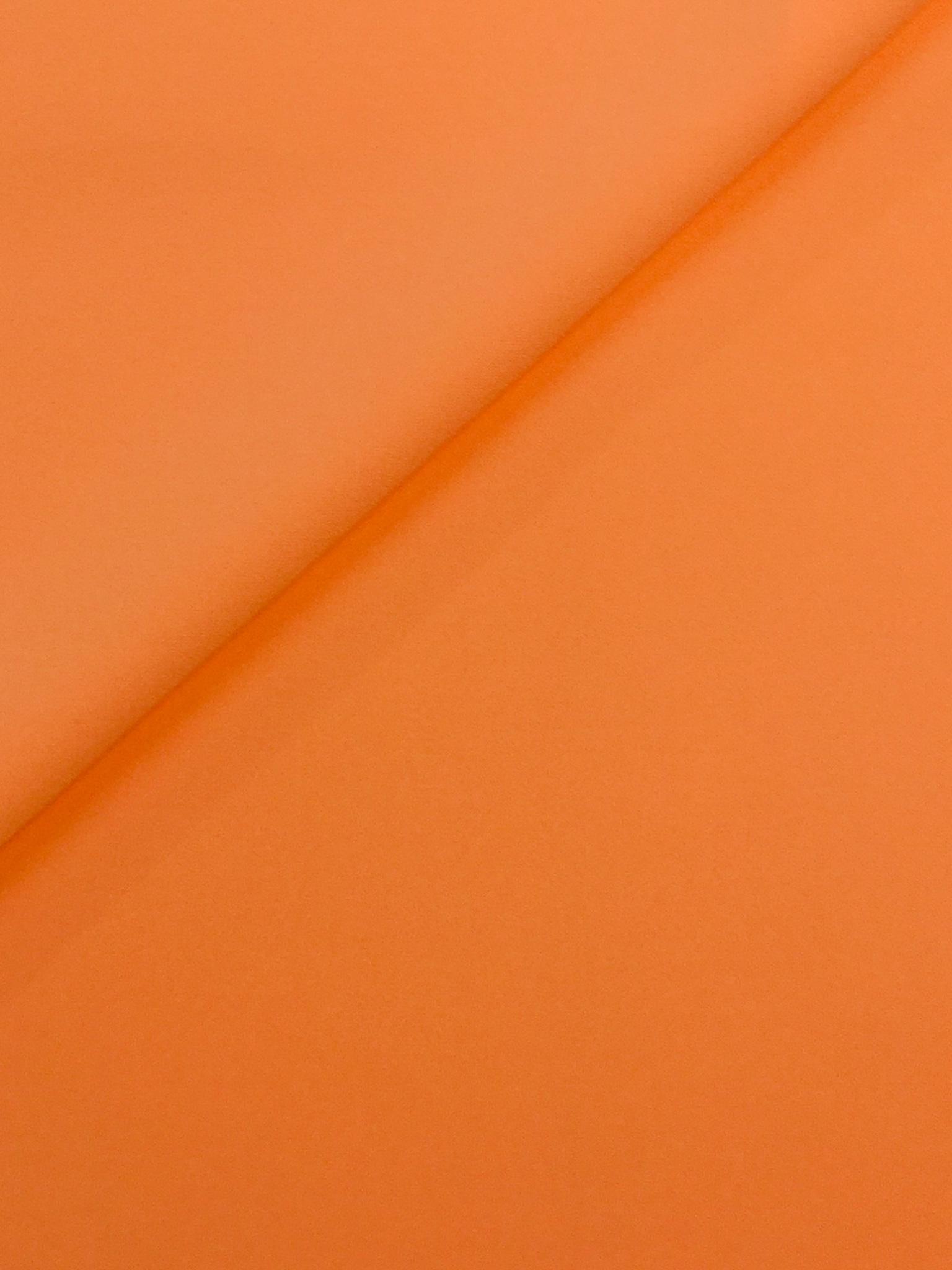Polyester and Spandex Stretch Crepe in Neon Orange