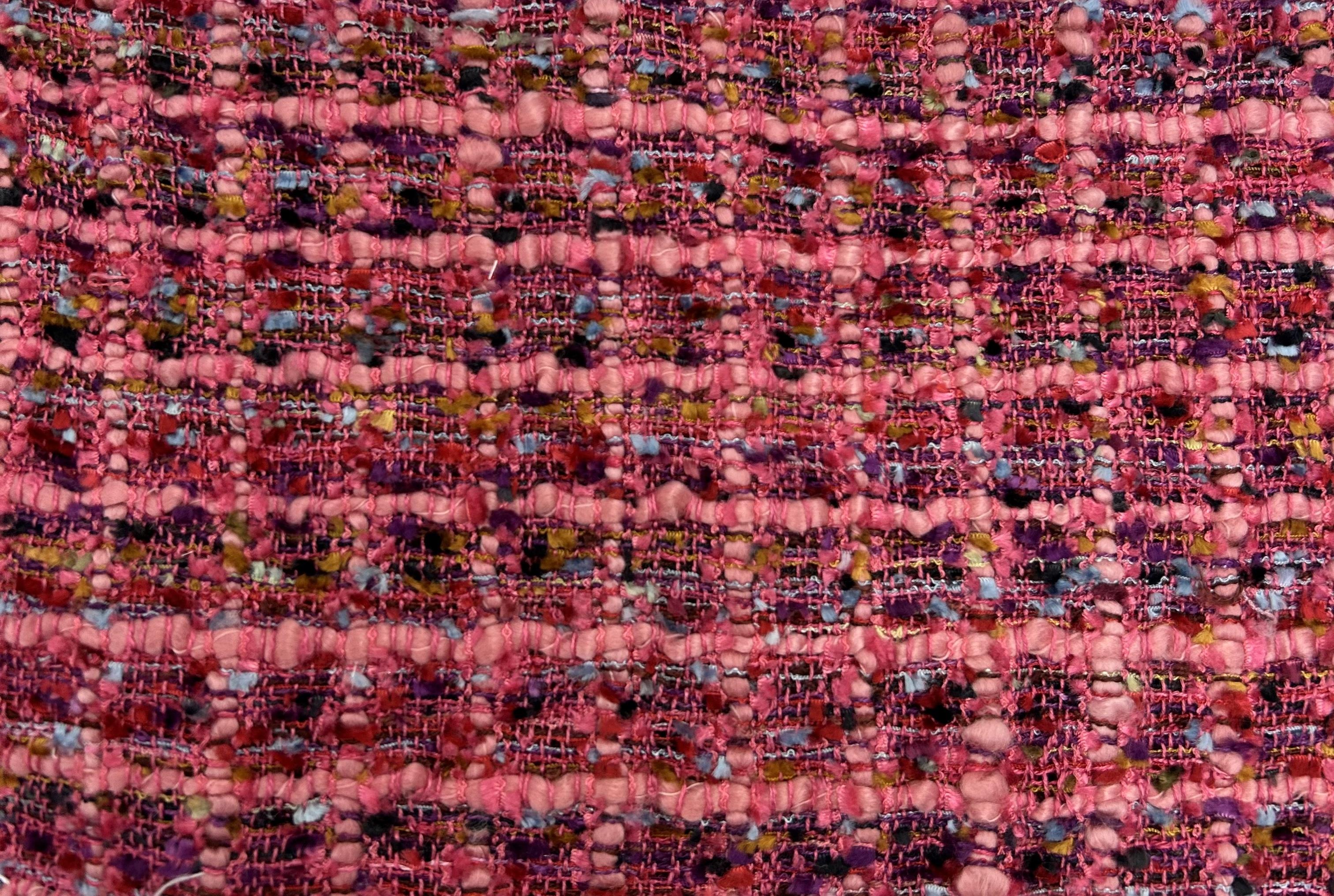 Rayon and Polyester Blend Tweed in Purples and Pinks