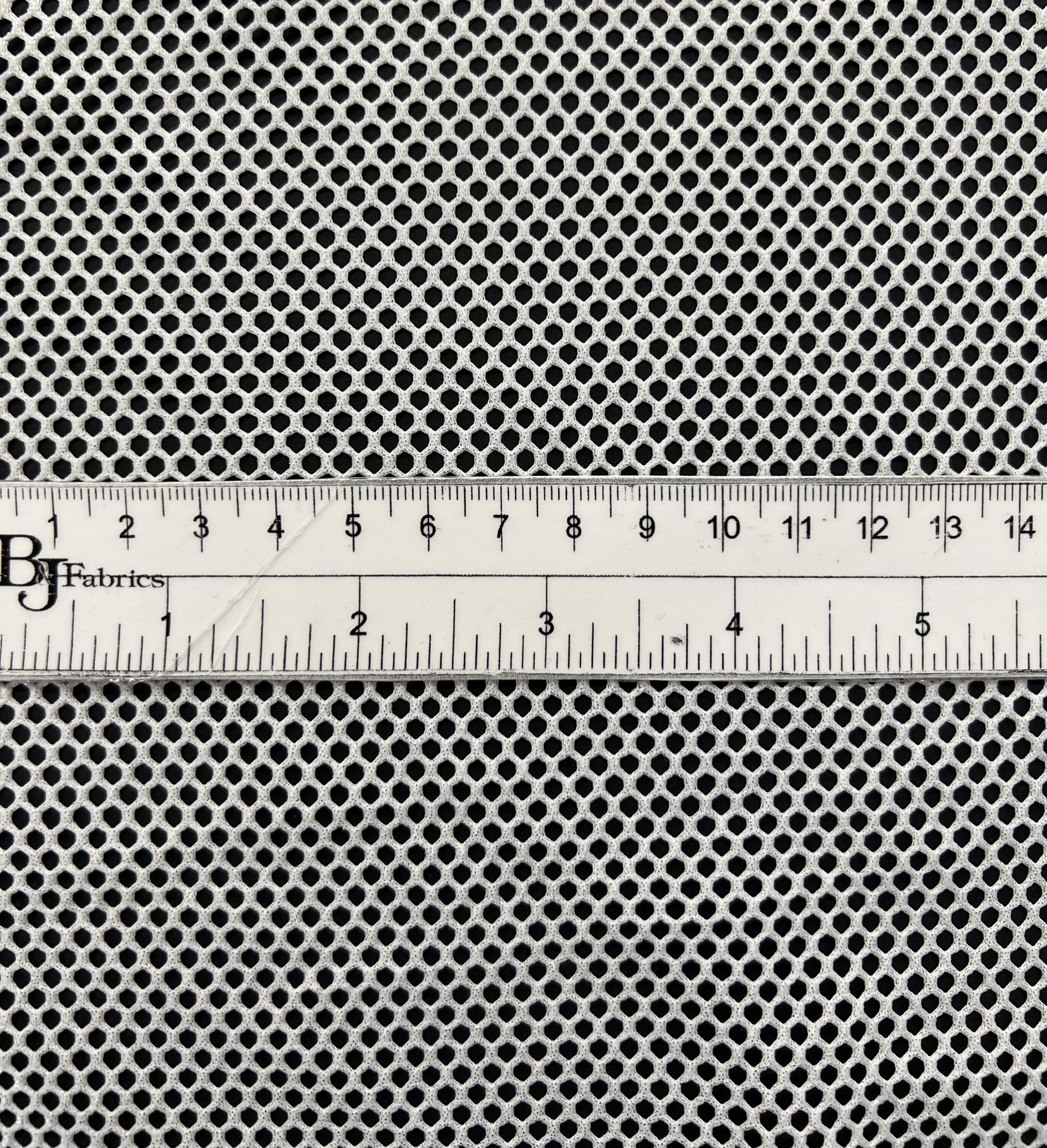 Metallic Silver Foiled Mesh in White