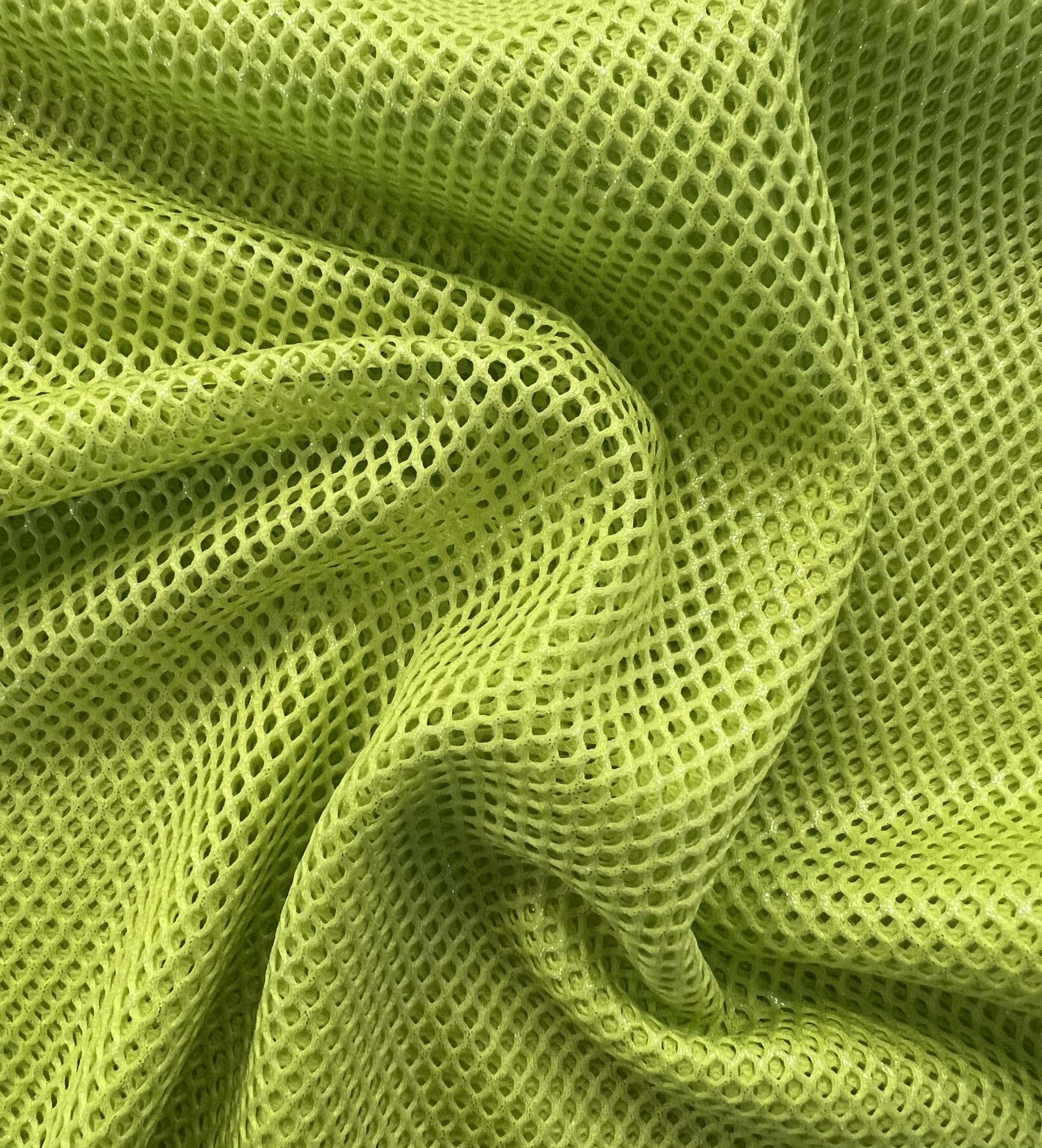 Metallic Silver Foiled Mesh in Neon Lime