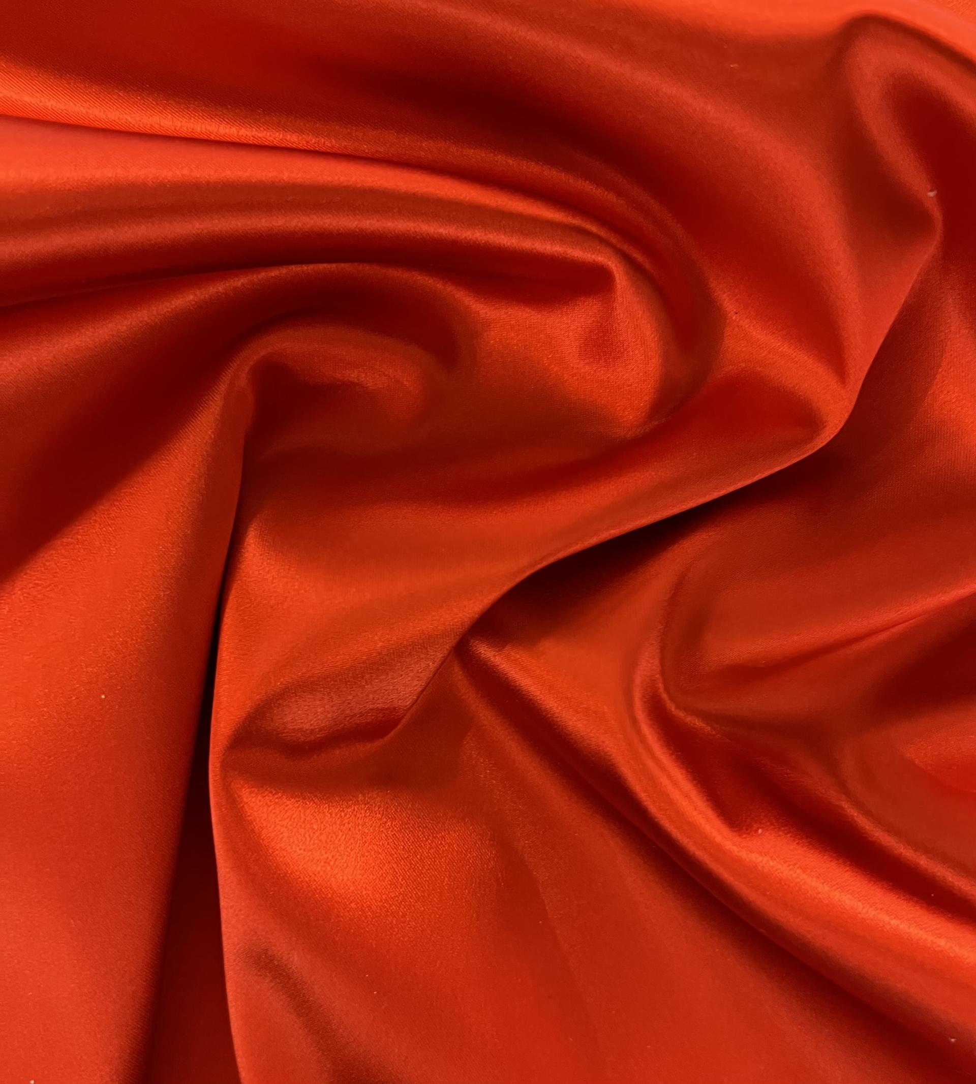 Italian Acetate Stretch Satin in Flame