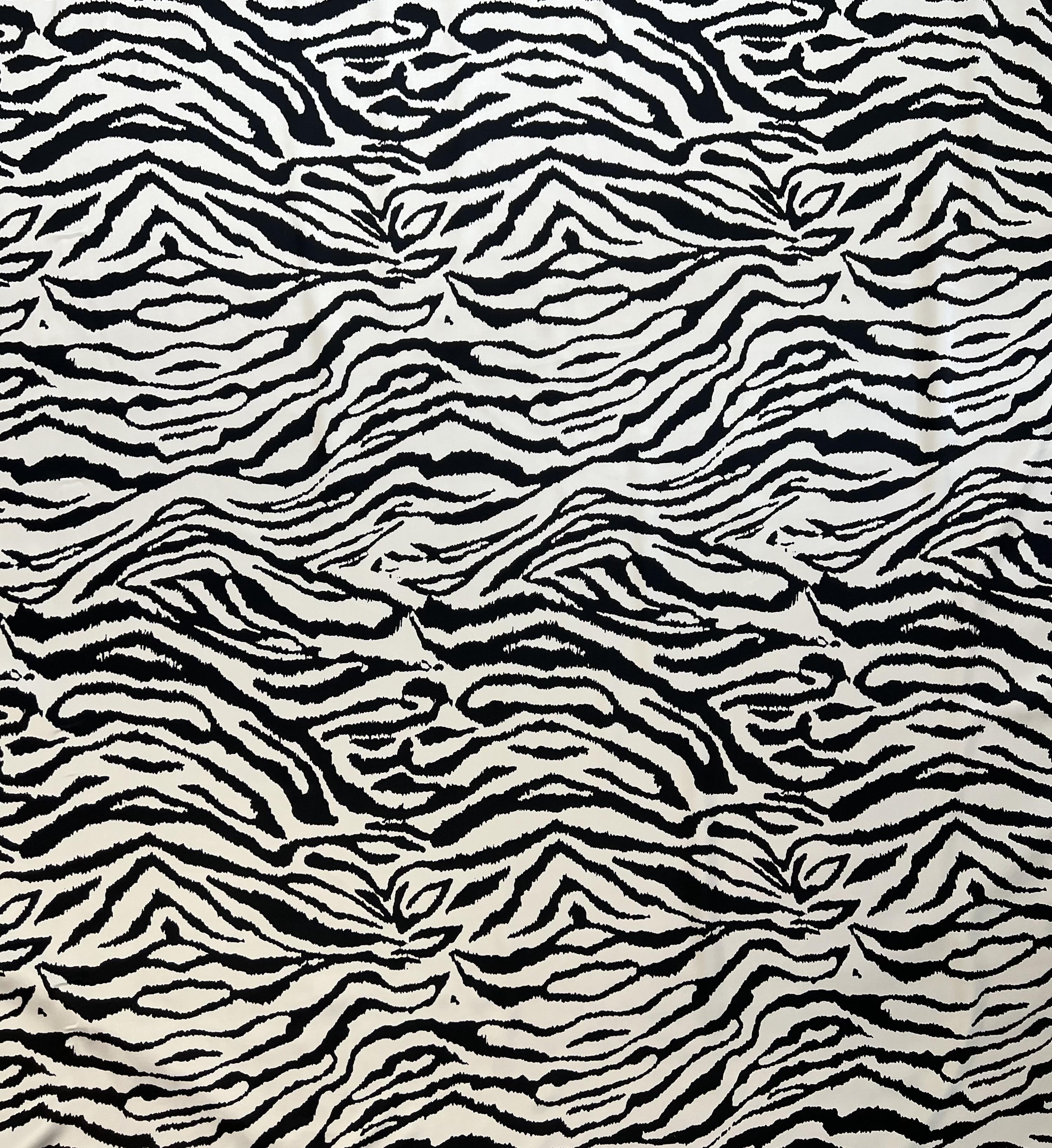 Printed Silk Charmeuse in Zebra