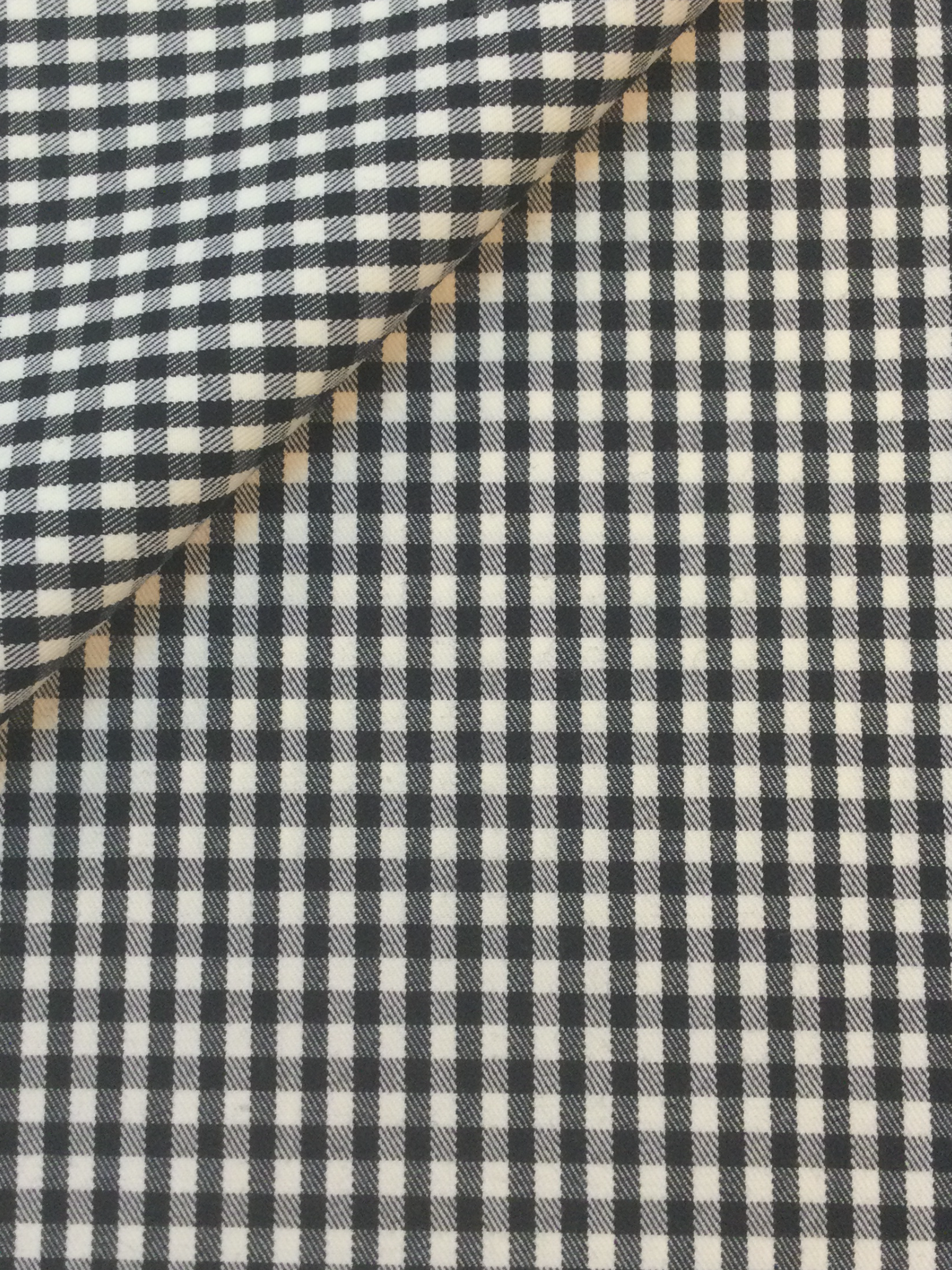 Made in Italy 100% Wool Gingham Check in Black/White