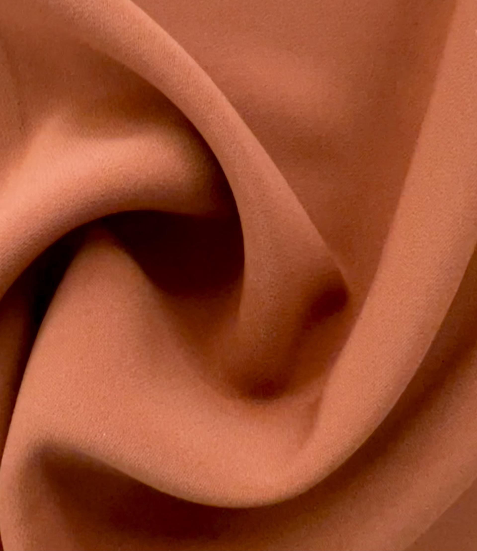 Stretch Polyester Crepe in Brick