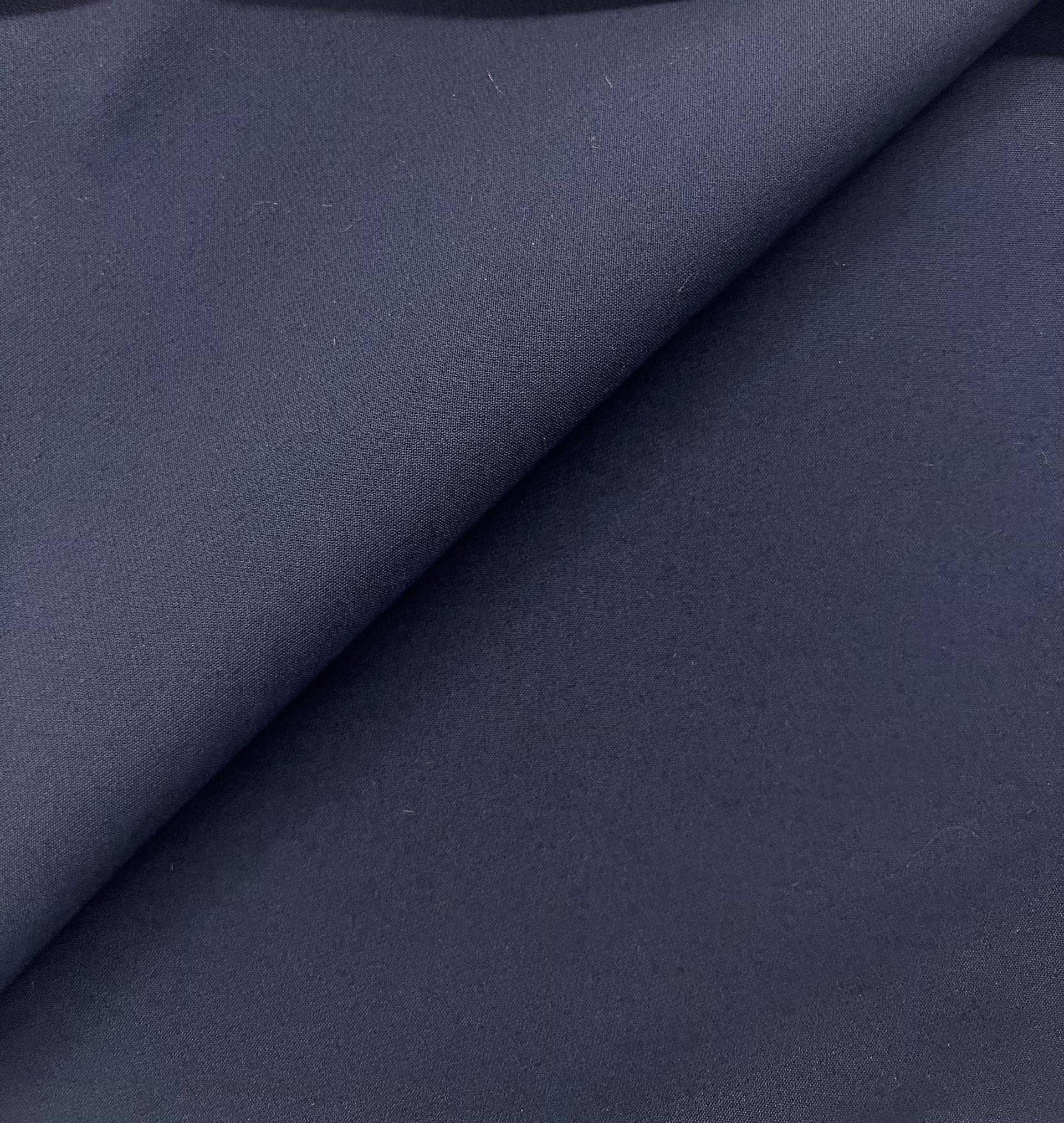 Italian Heavy Silk and Wool in Midnight Navy