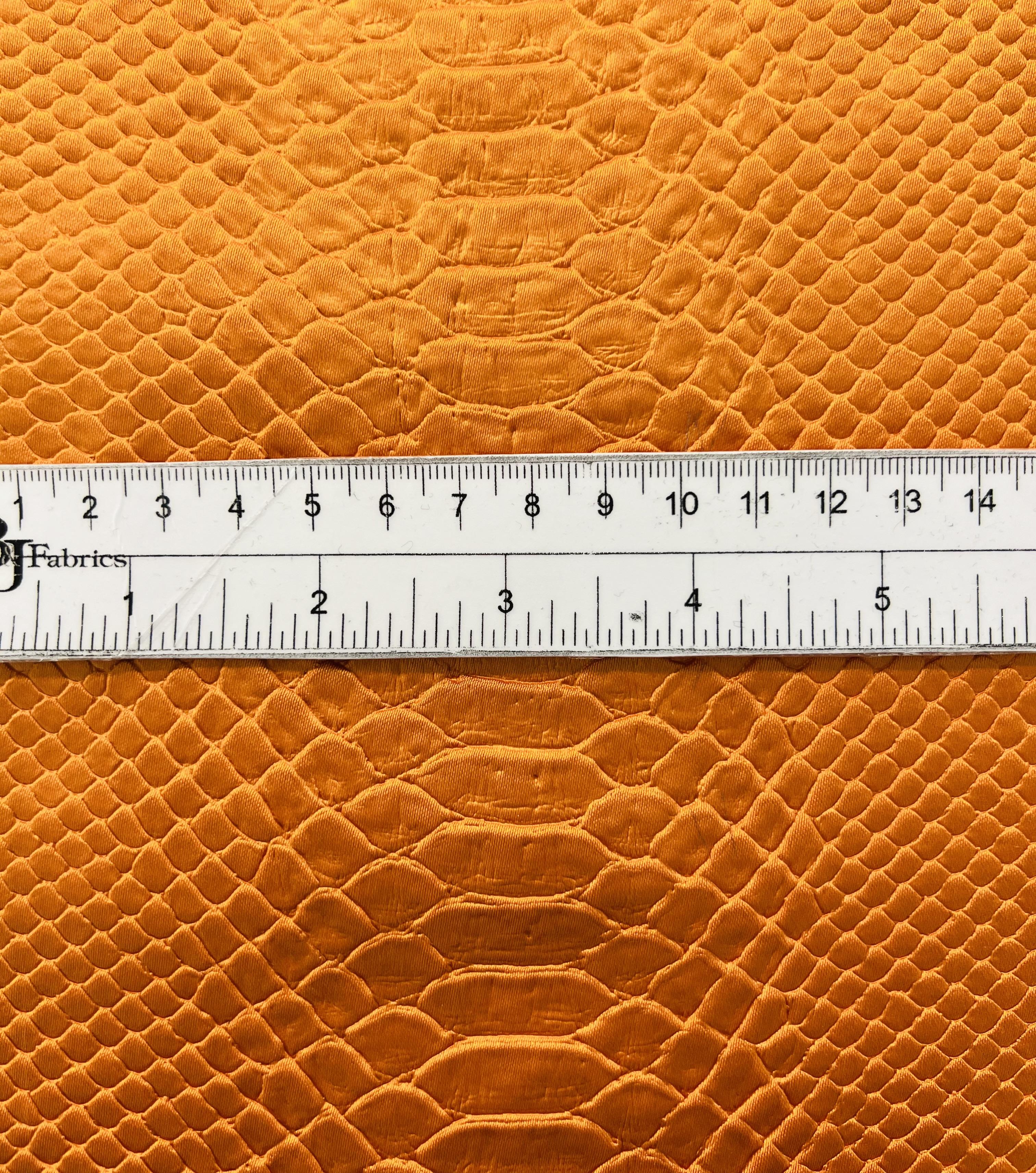 Silk & Nylon Embossed of Reptile in Orange