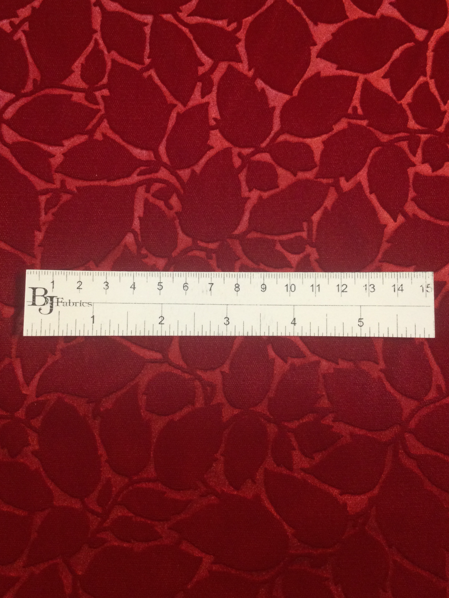 Embossed Rayon Velvet in Rouge