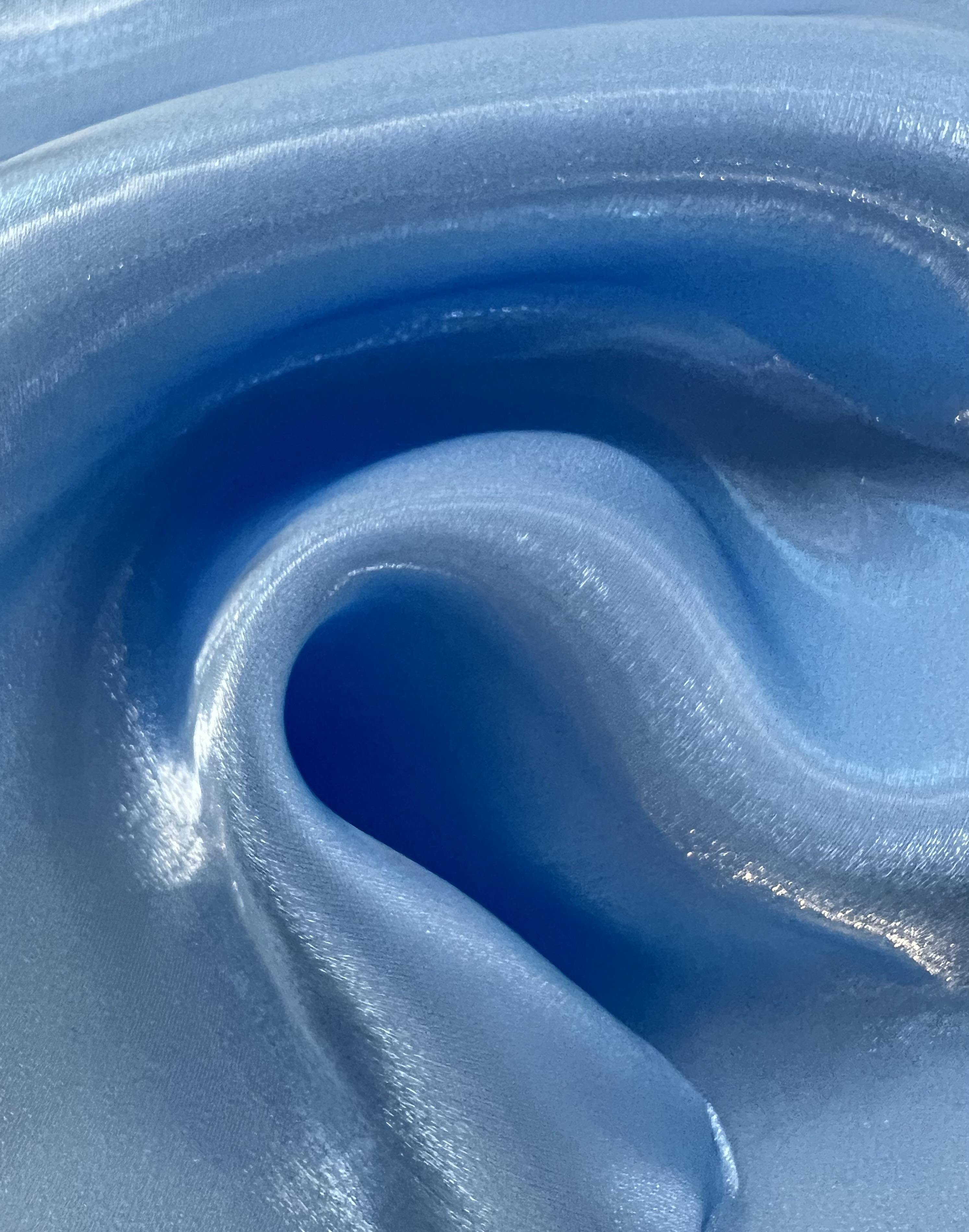 Polyester Liquid Satin Organza in Sky Blue