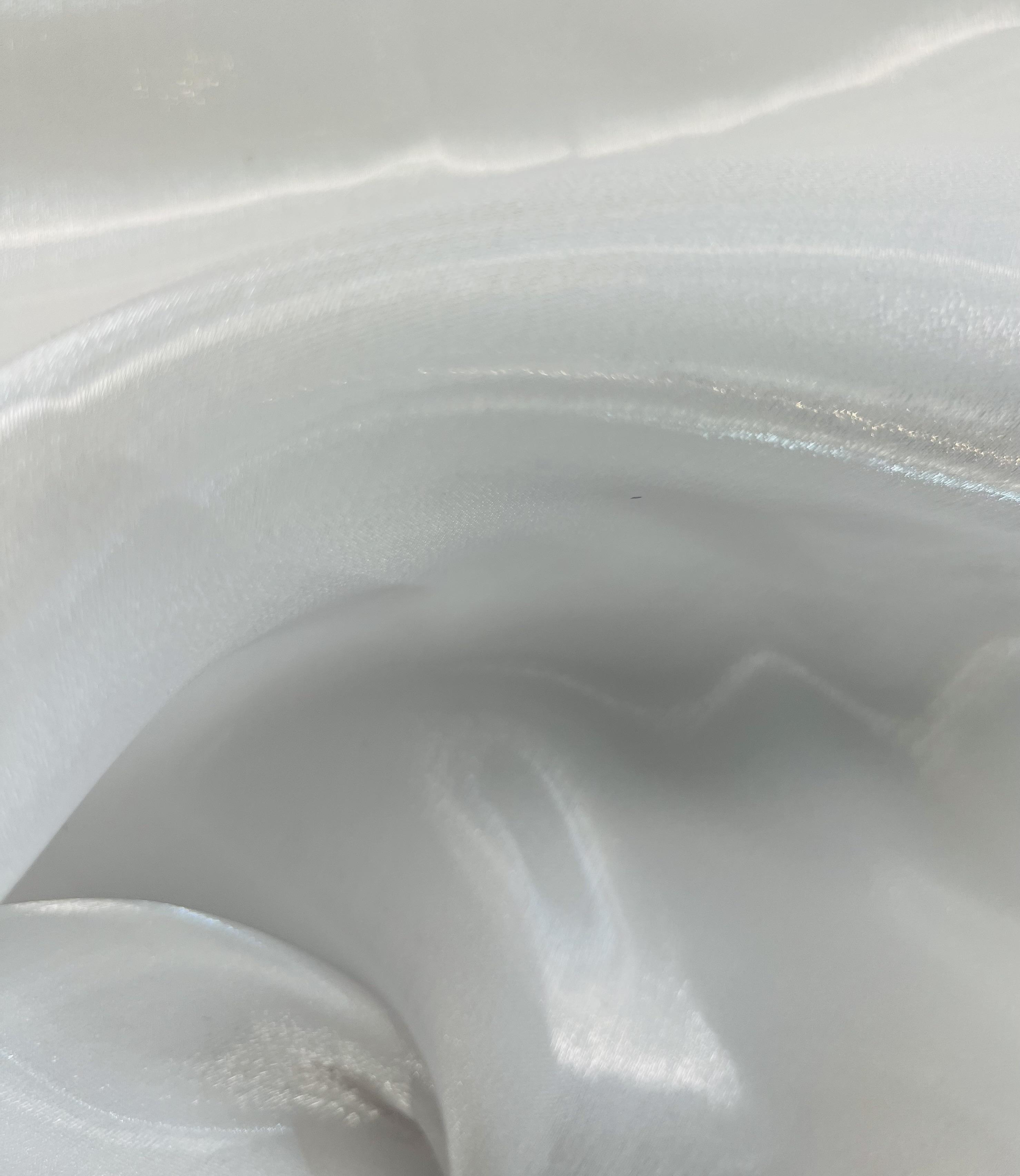 Polyester Liquid Satin Organza in Optic White