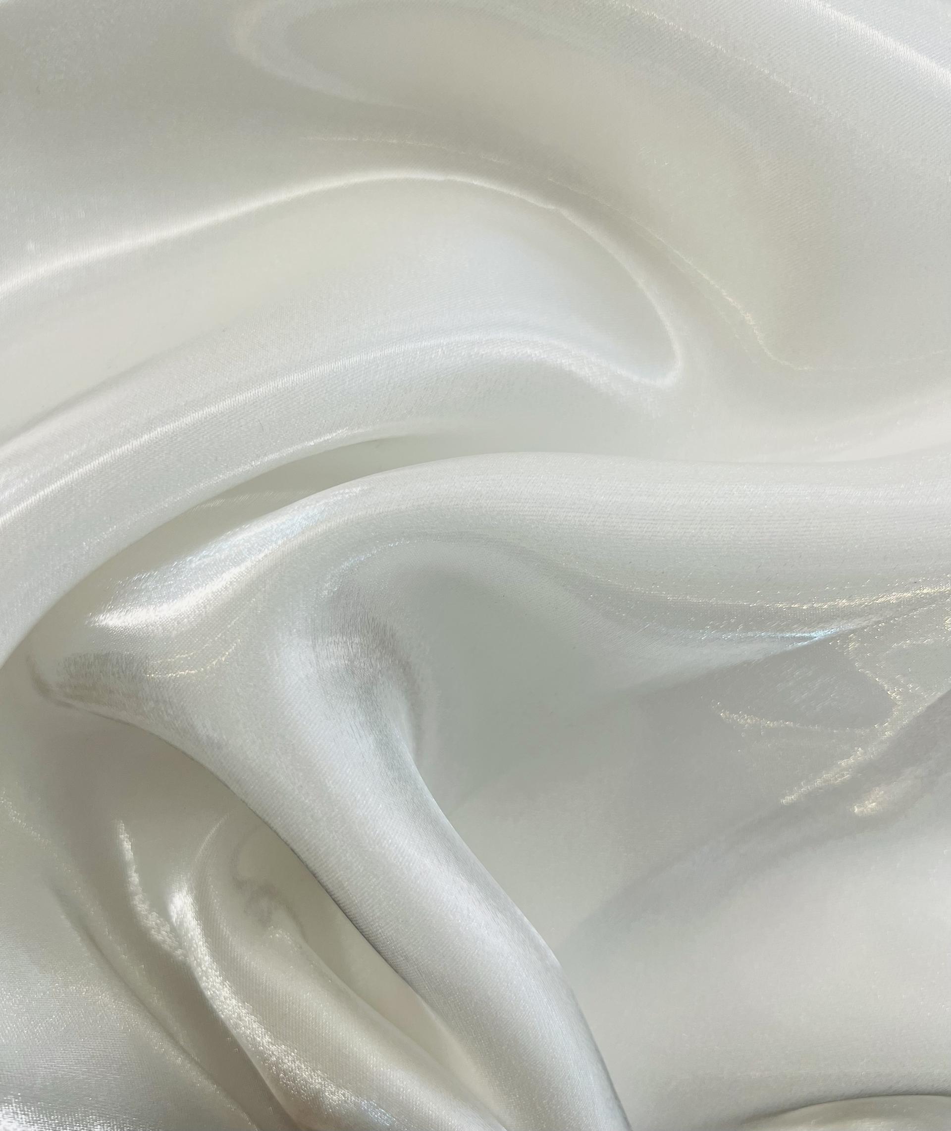 Polyester Liquid Satin Organza in Off White