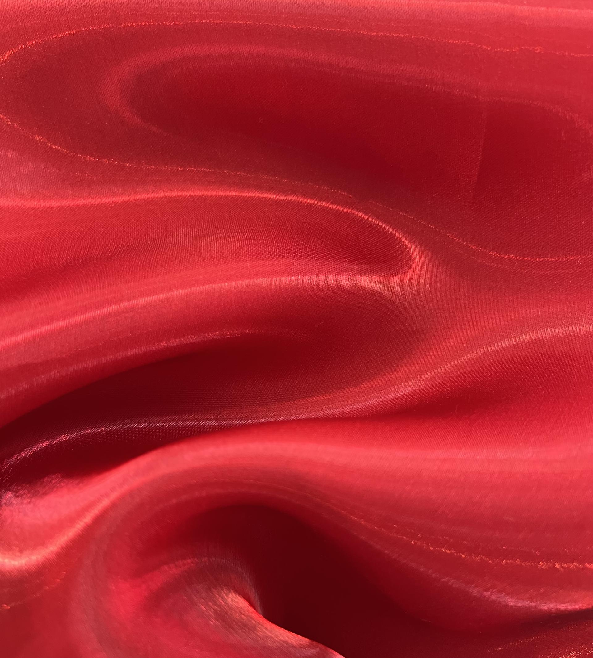 Polyester Liquid Satin Organza in Red