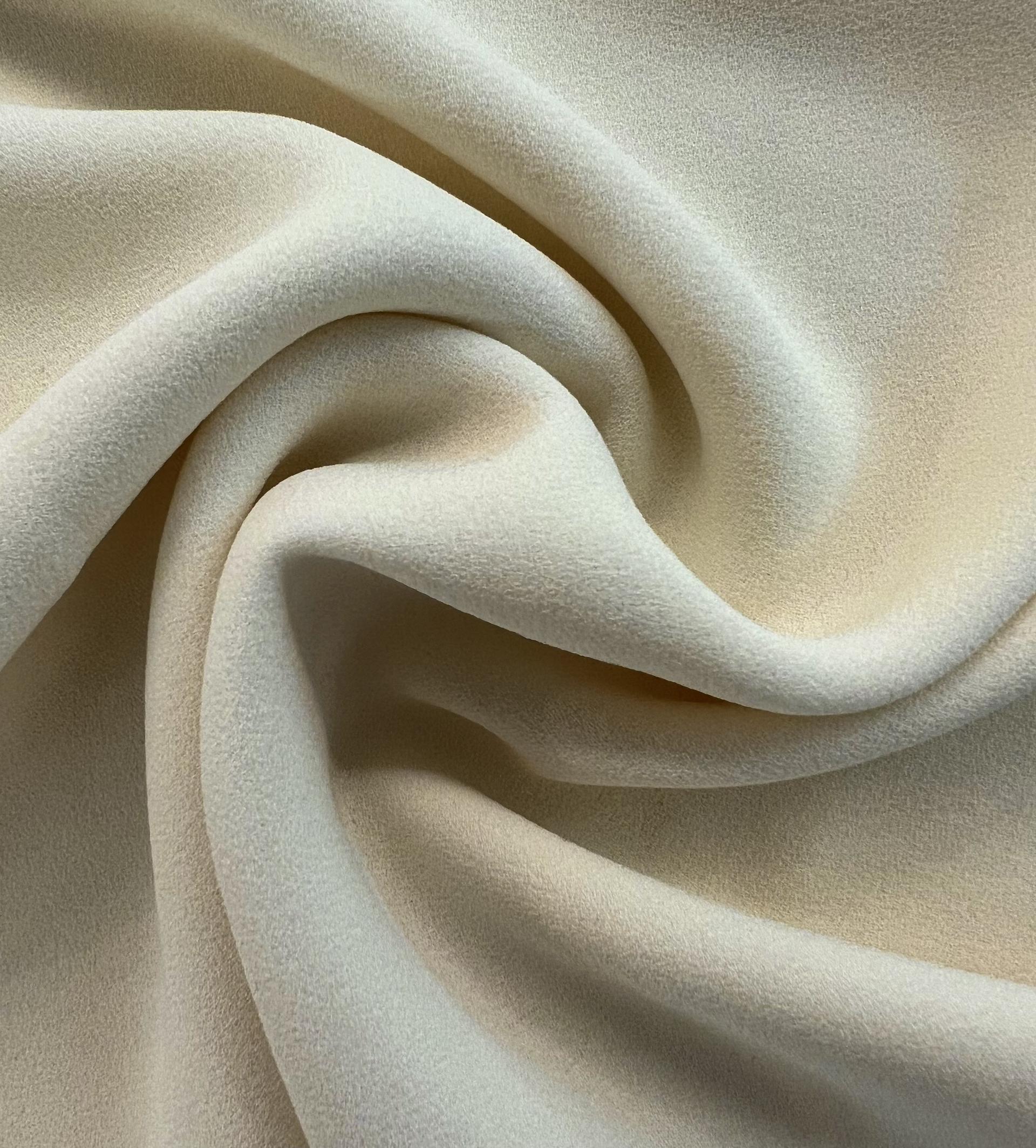 Silk Pebble Crepe Georgette in Warm Ivory