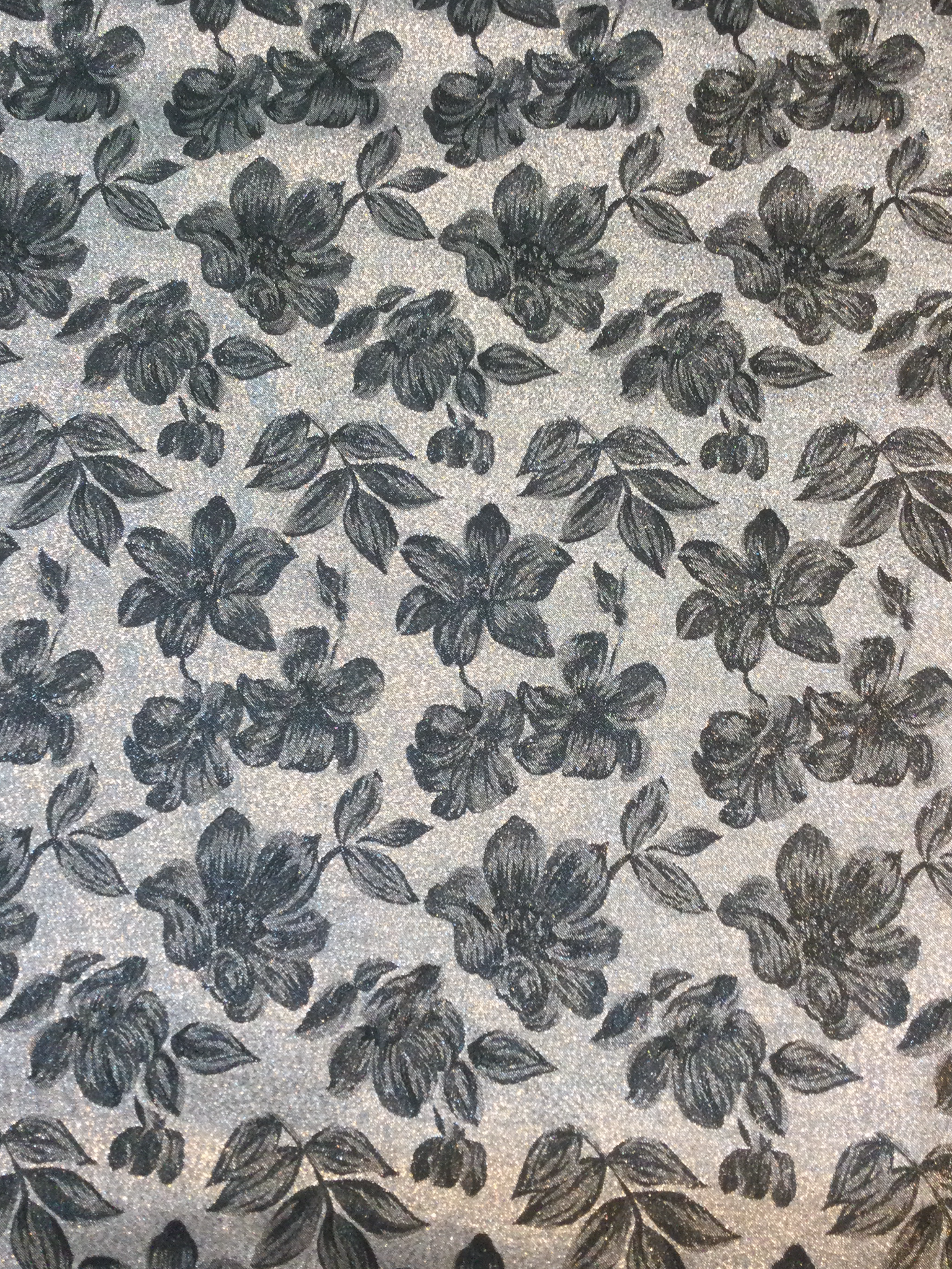 Lame' Brocade in Silver and Black