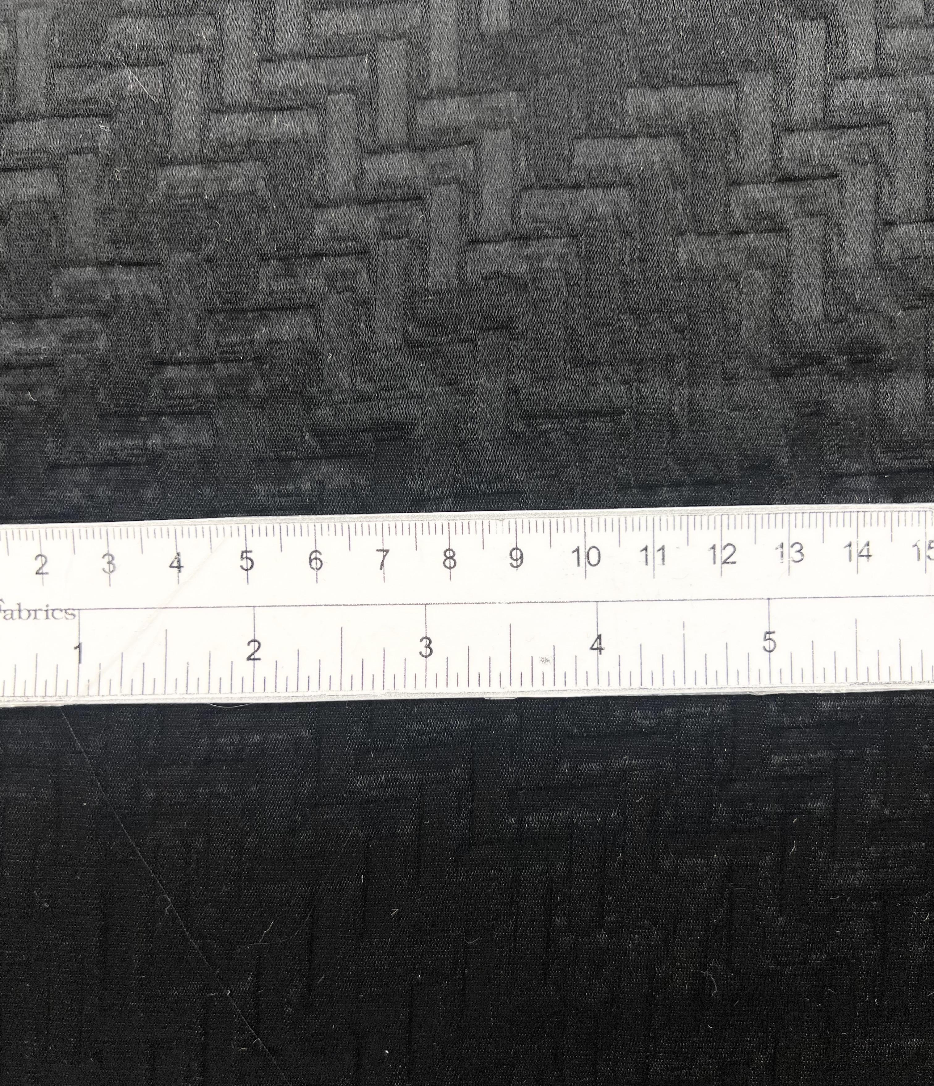 Embossed Triacetate & Polyester Blend Charmeuse in Black