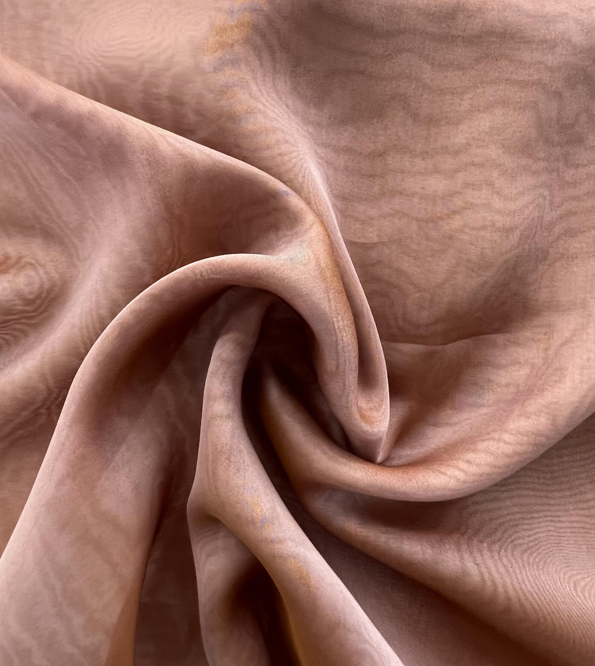 Iridescent Silk Chiffon in Pink/Copper