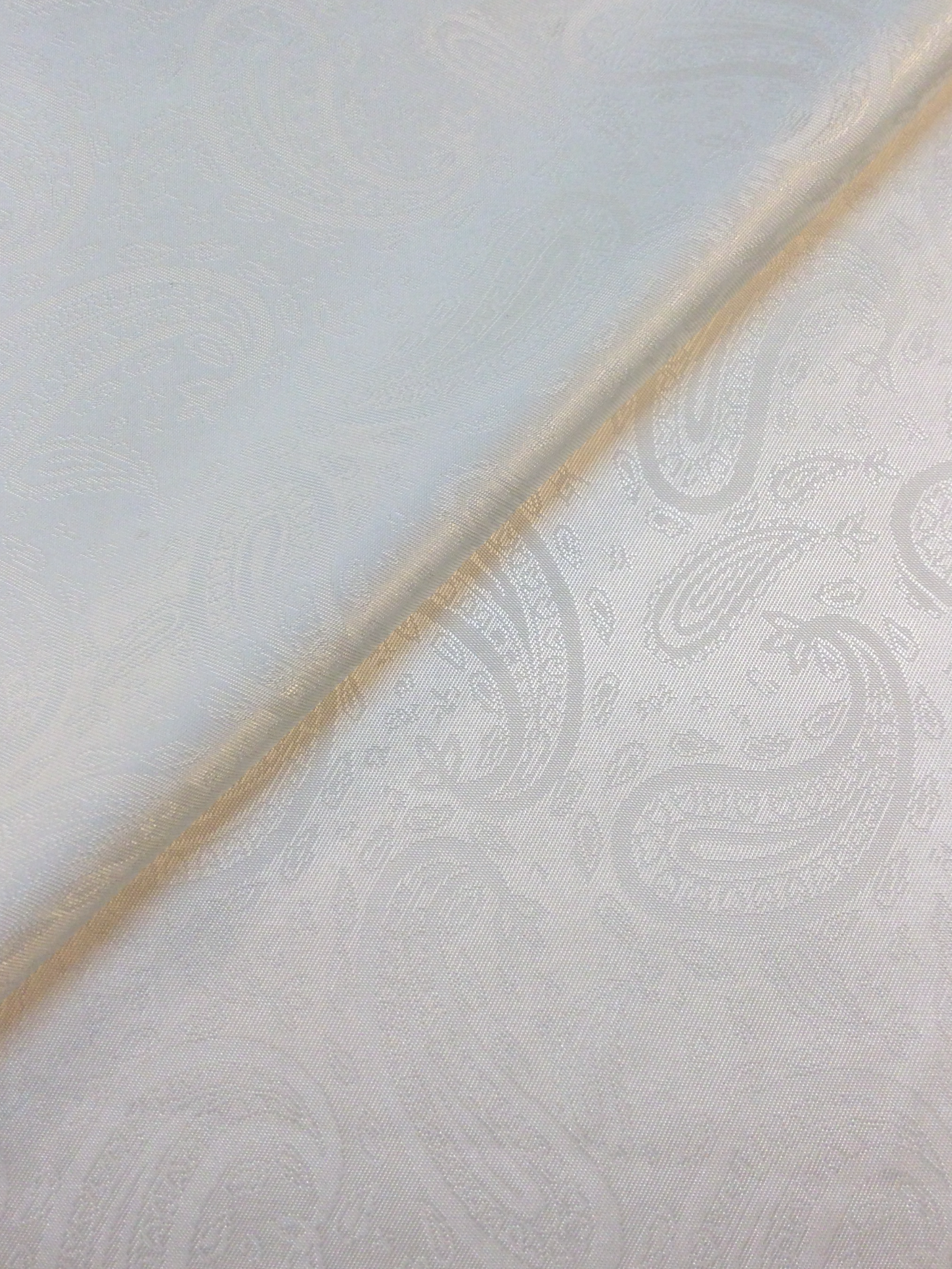 Novelty Jacquard Lining in Winter White w/ Paisleys