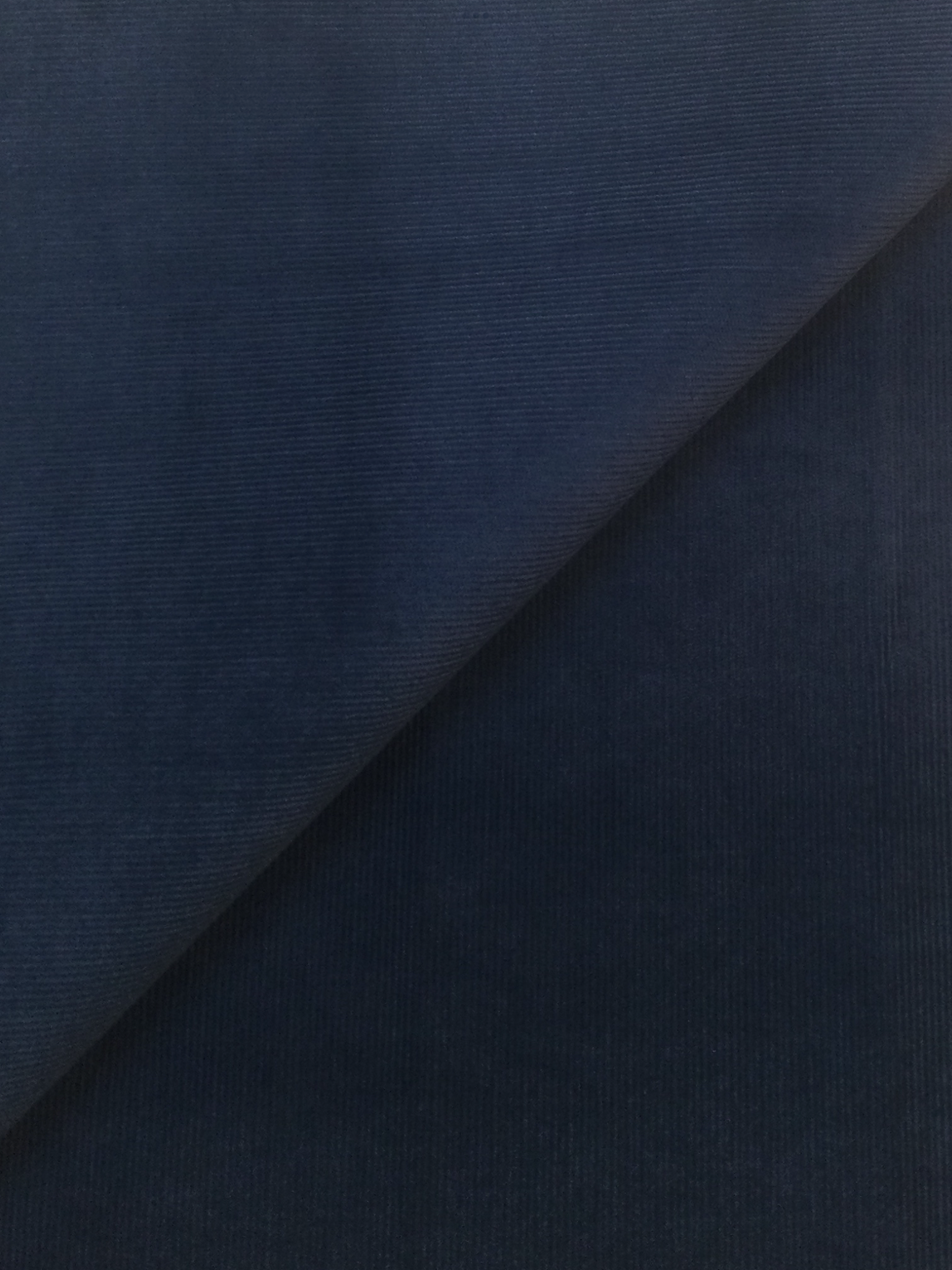 Italian Cotton Elastane 16 Wale Corduroy in Yale Blue