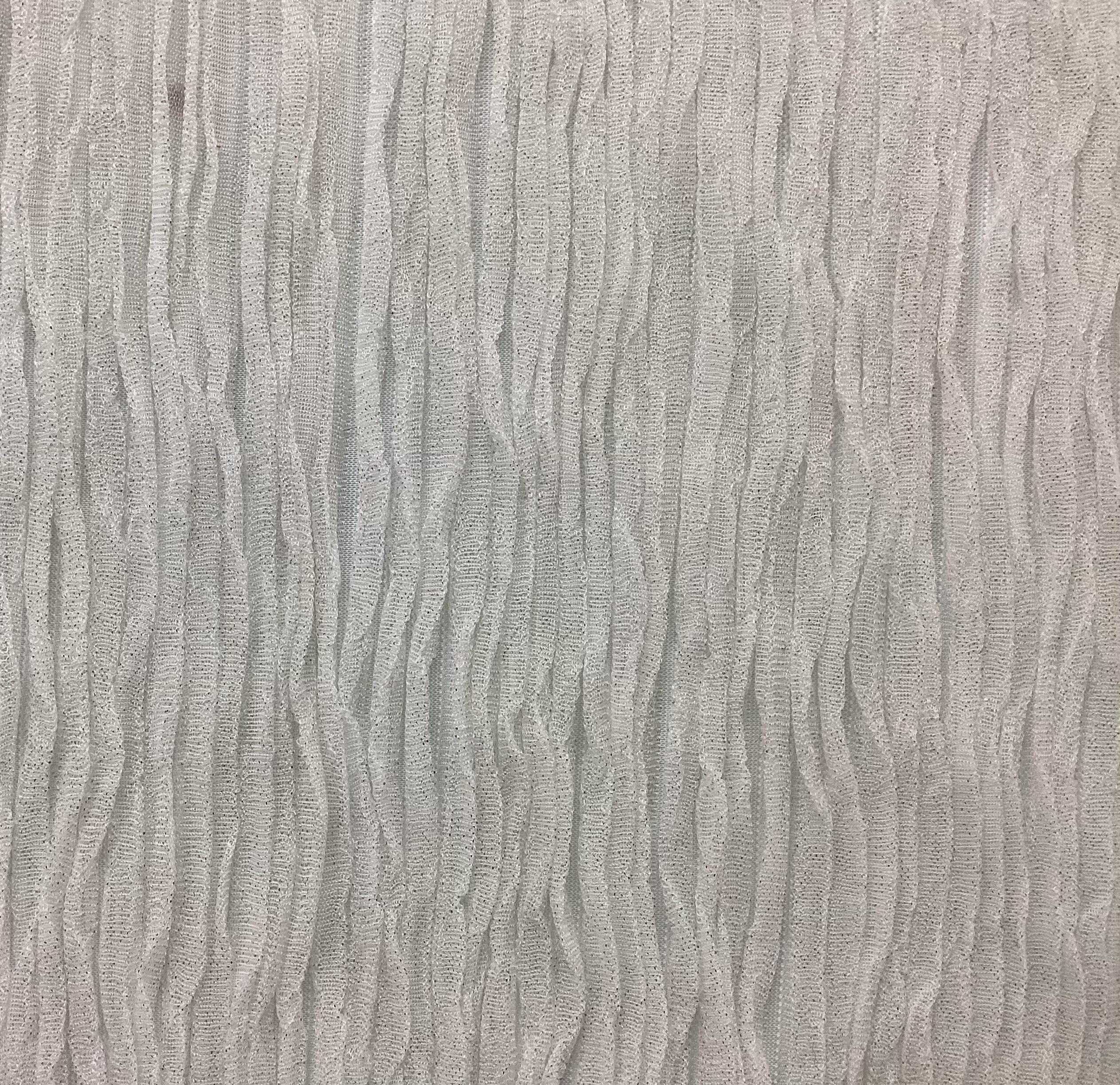 Pleated Nylon Tricot In White