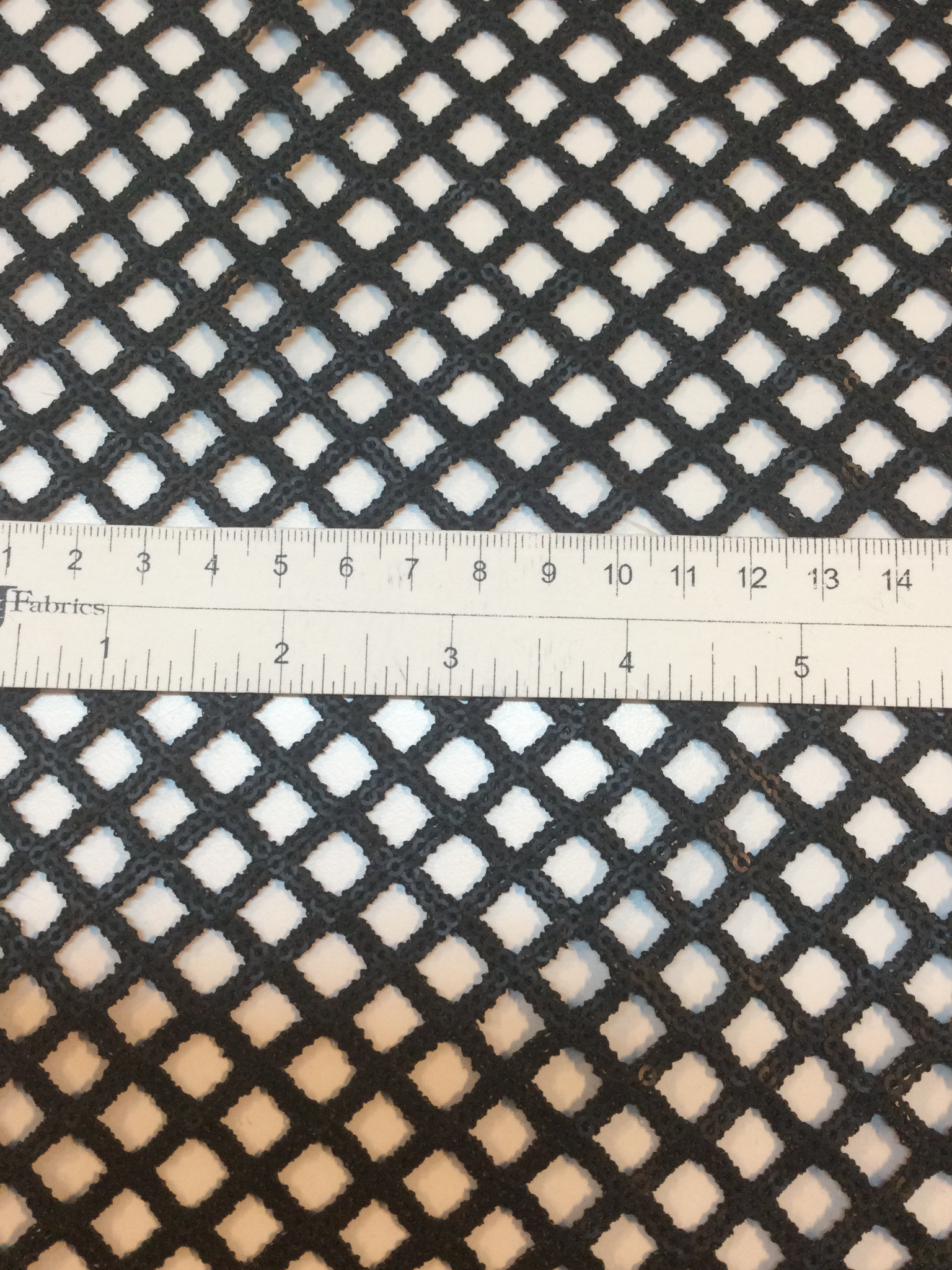 Matte Finish Fishnet Mini-Sequins in Black