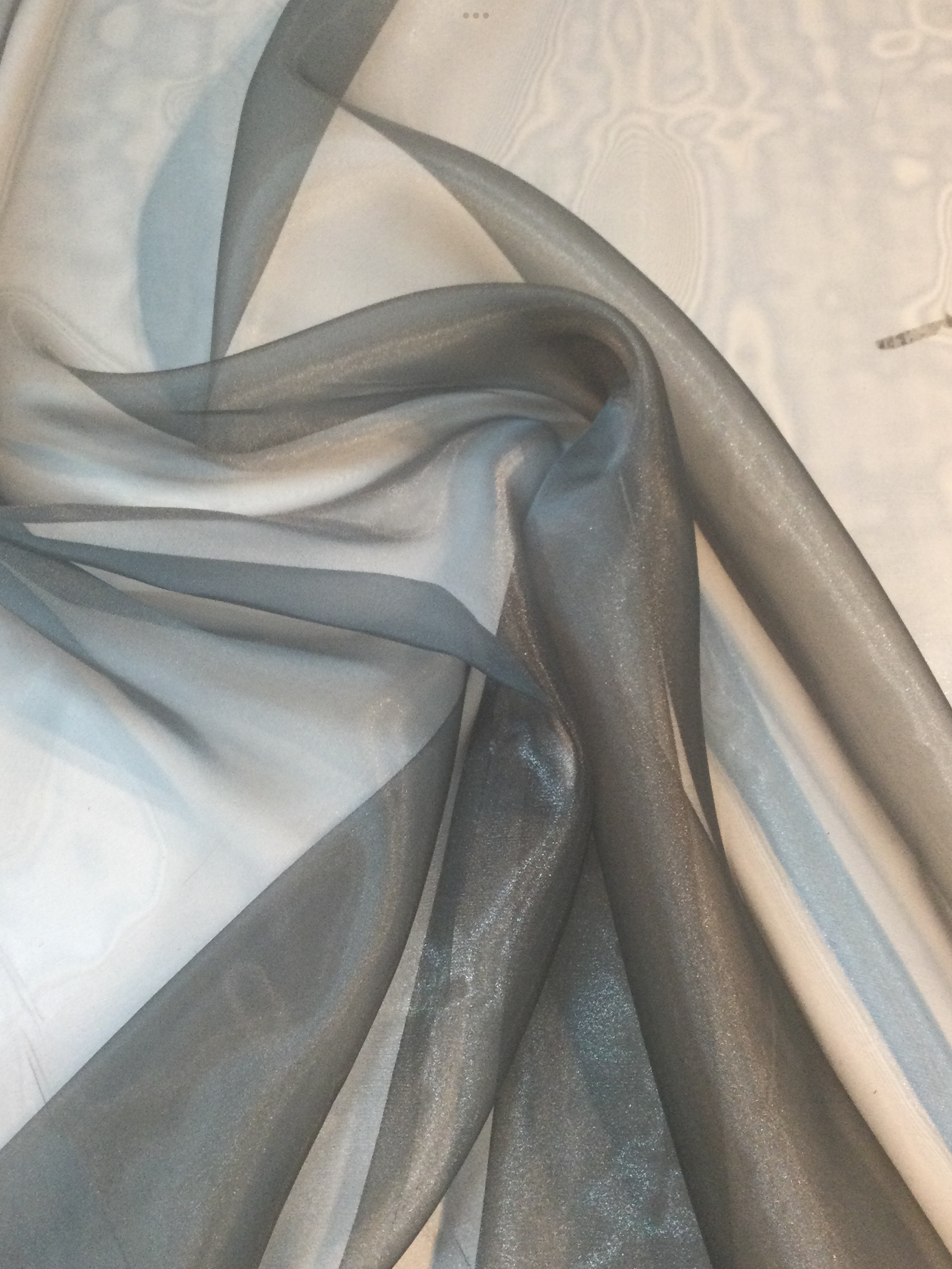 Polyester Organza in Charcoal