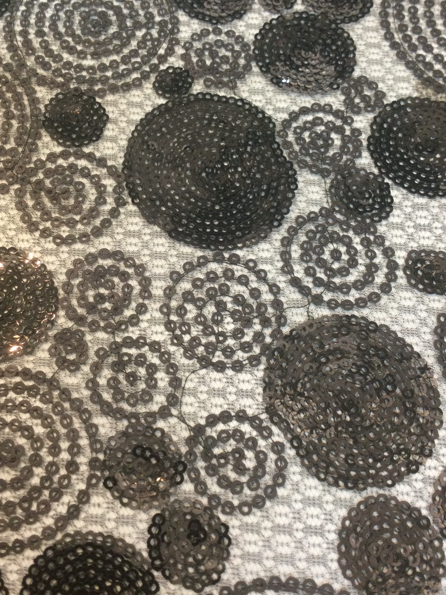 Micro Sequins on Souffle in Black