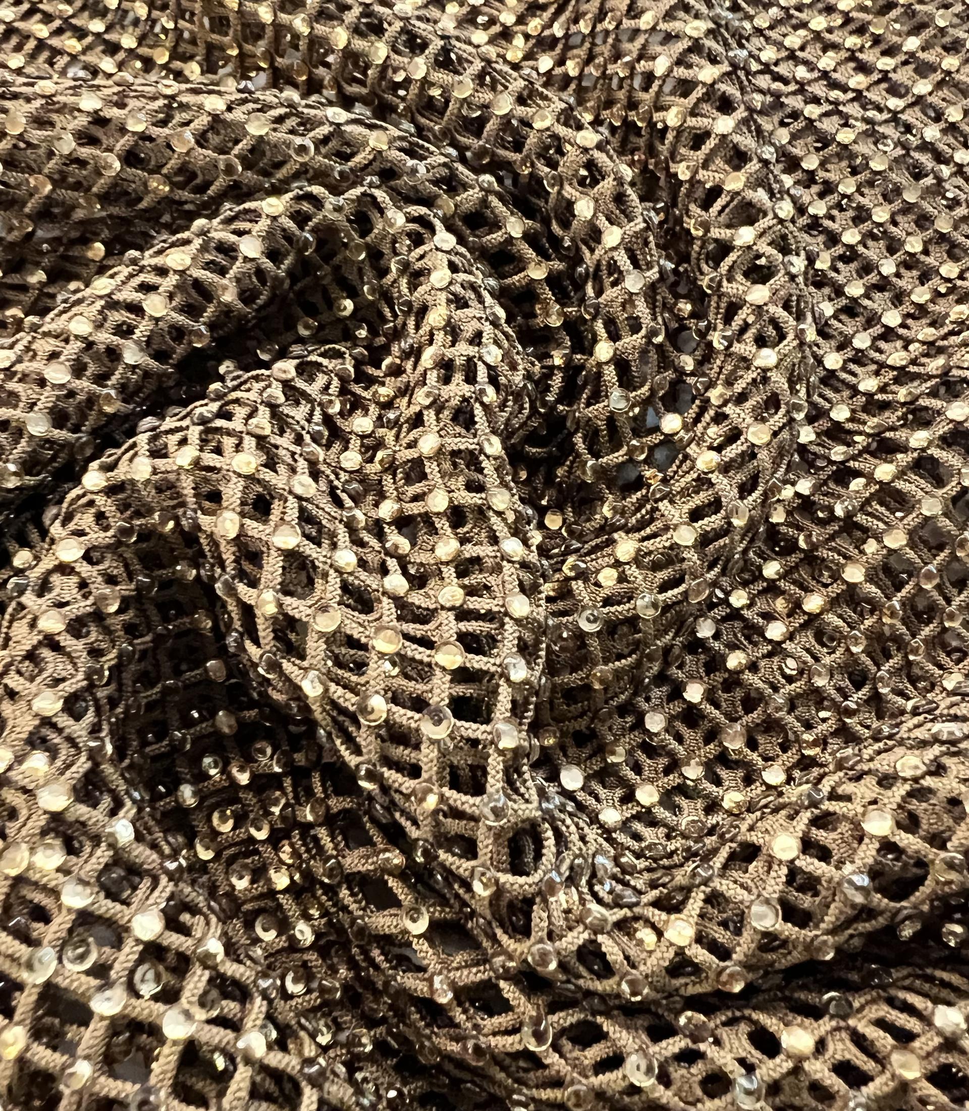 Crystal on Fishnet in Olive