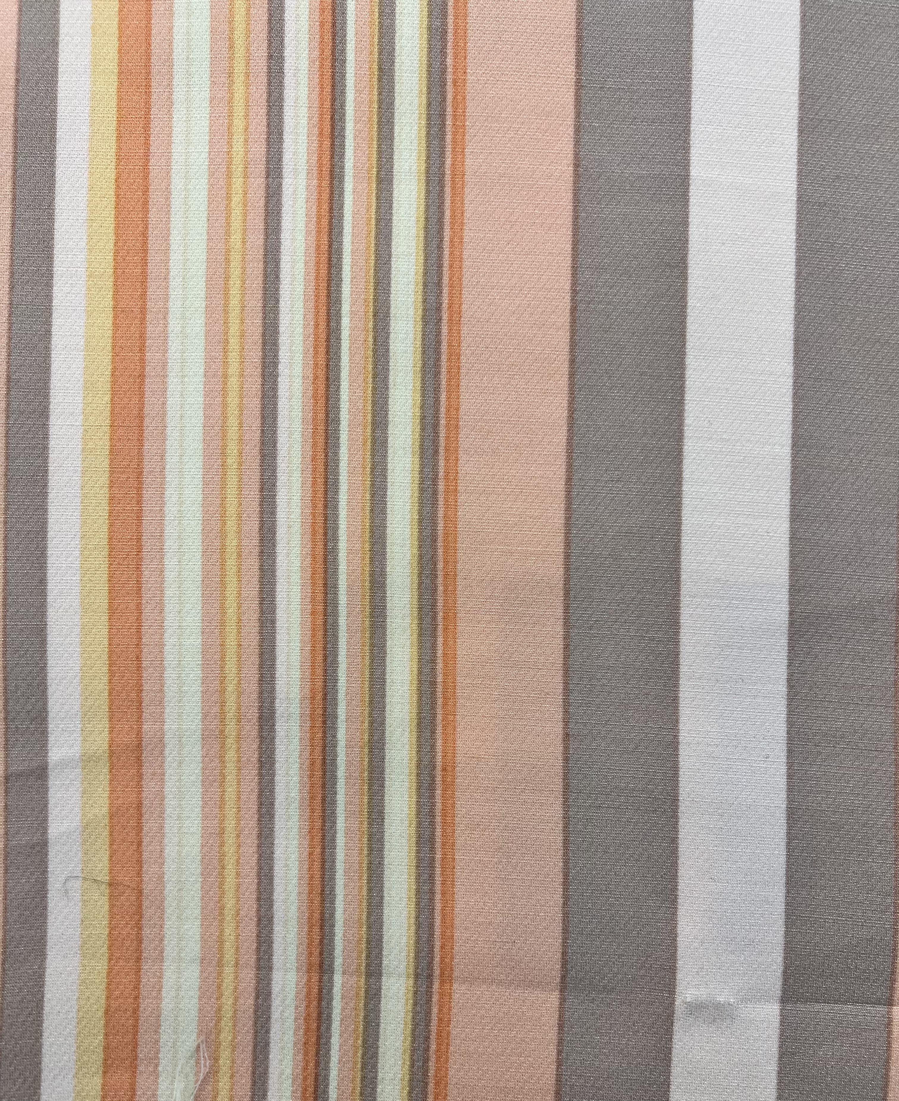 Silk & Wool Printed Stripes in Peach, Pink & Yellow