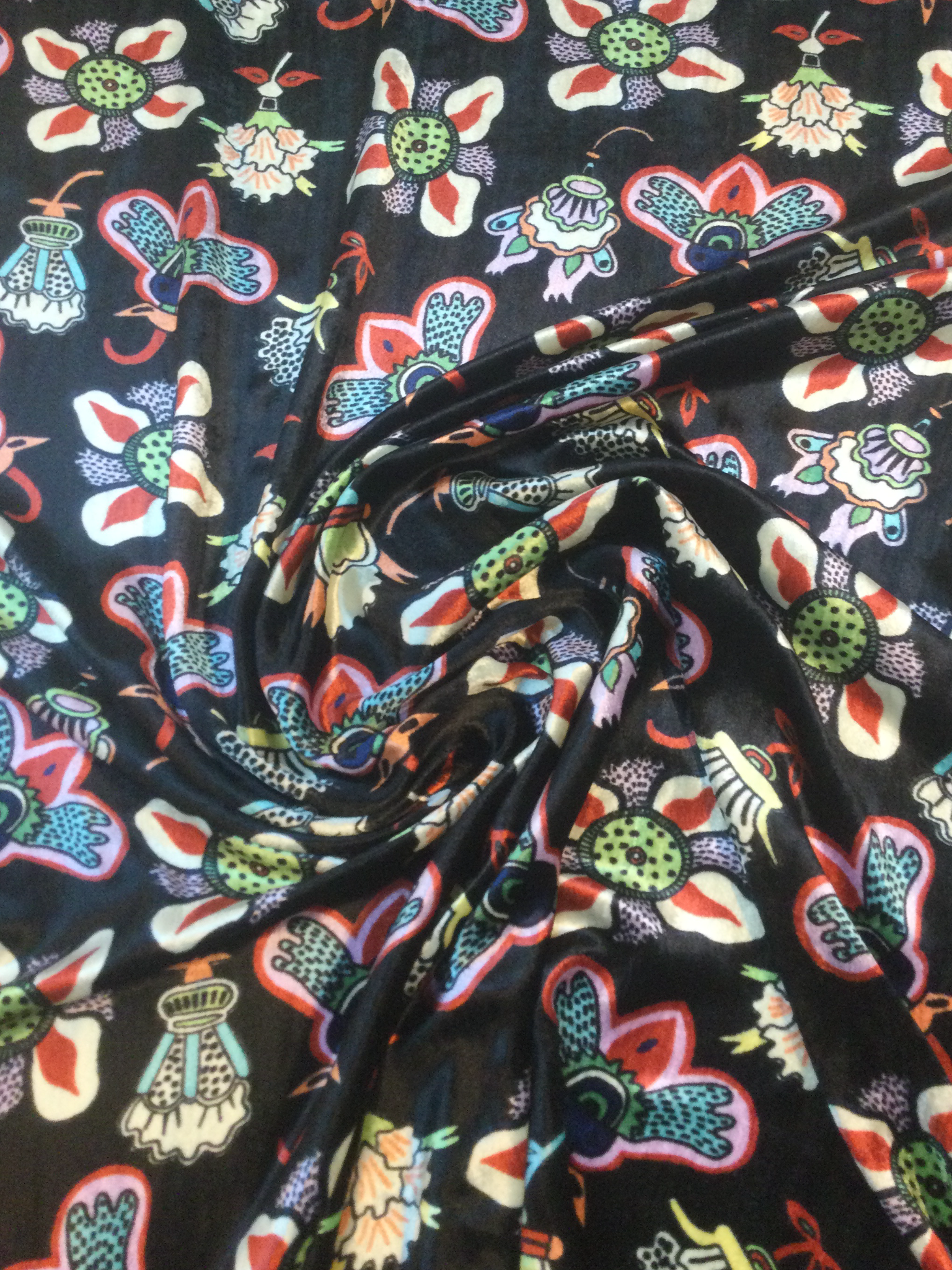 Made in Italy Printed Silk/Rayon Velvet