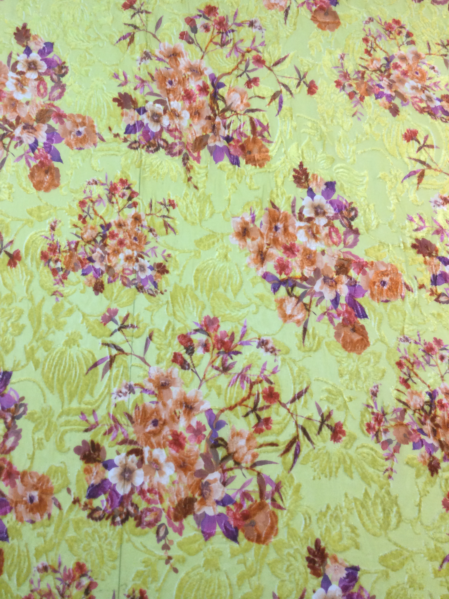 Silk and Lurex Burnout Velvet in Yellow