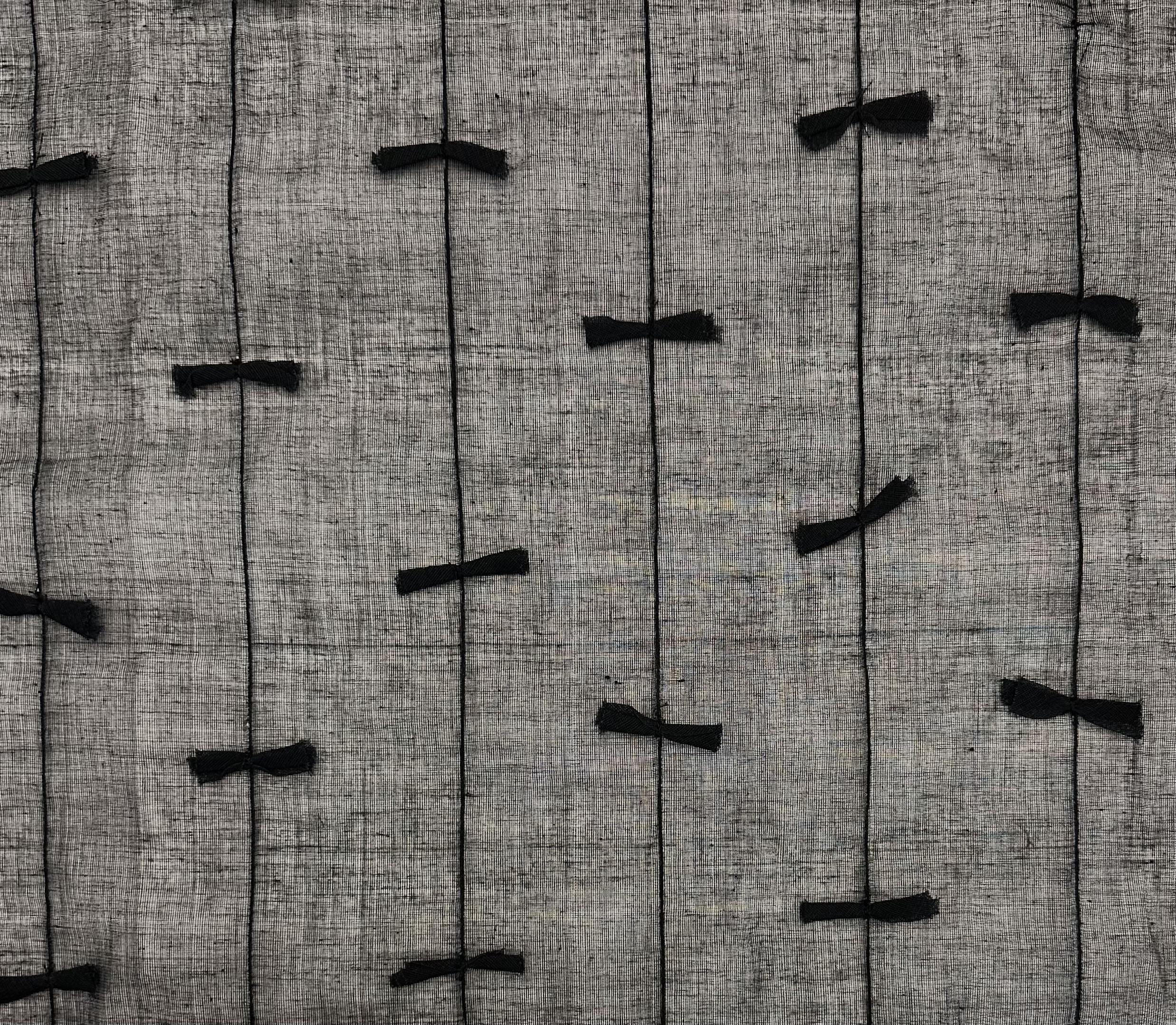 Indian Voile Novelty Bow Cotton in Black