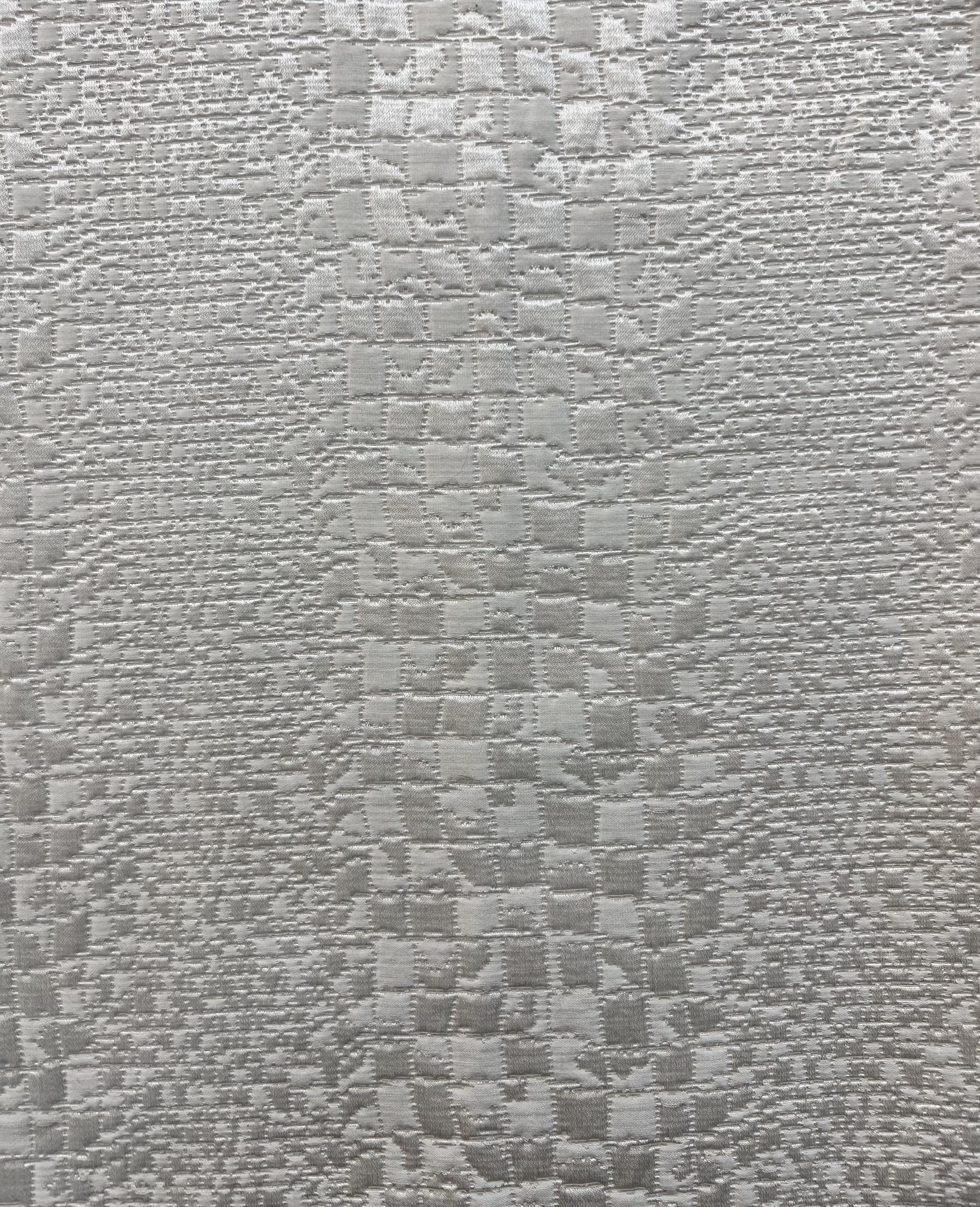 Silk & Rayon Geometric Reptile Brocade in Silk White